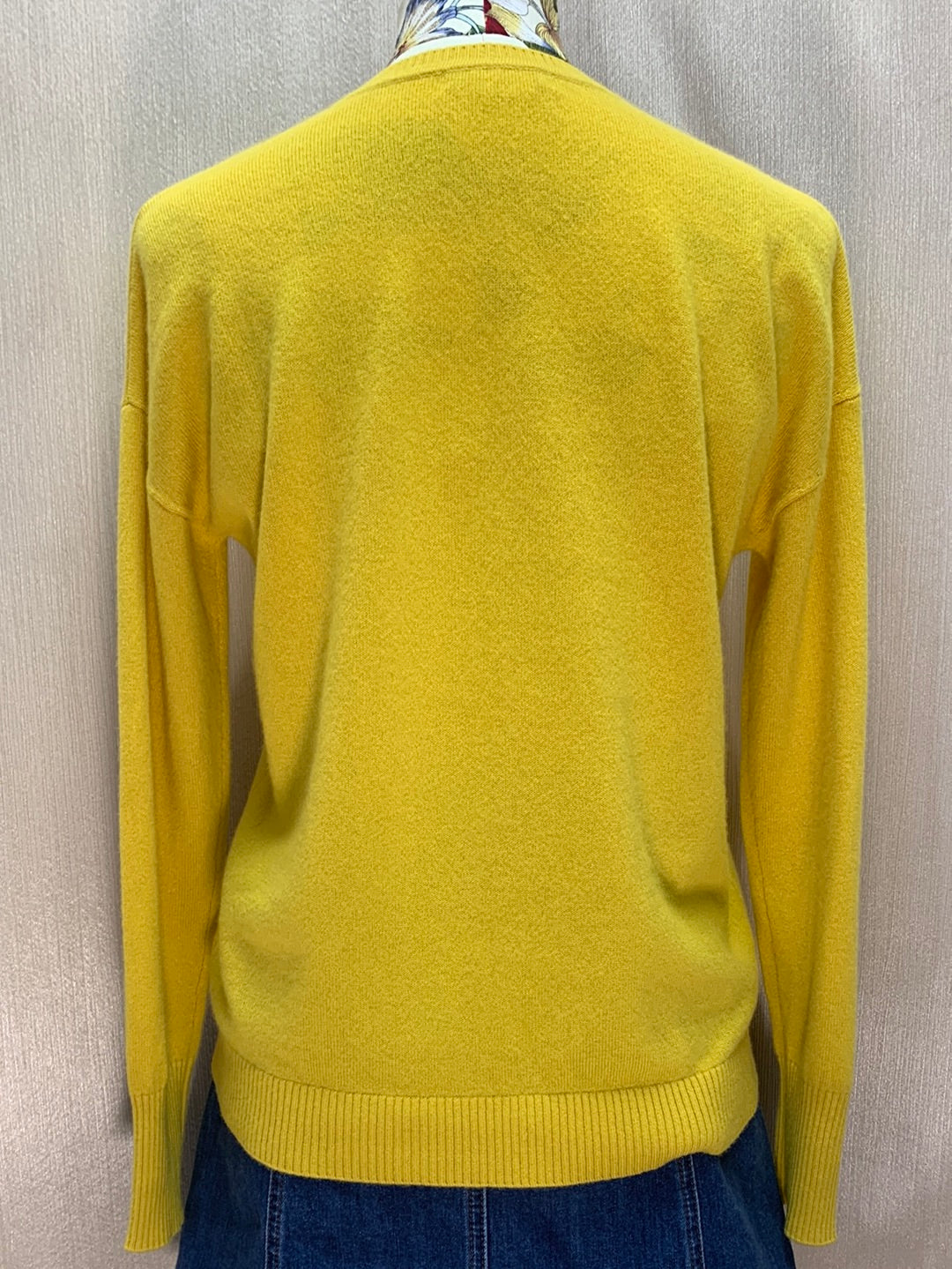 BODEN mustard yellow Cashmere Long Sleeve Sweater Cardigan - US 4