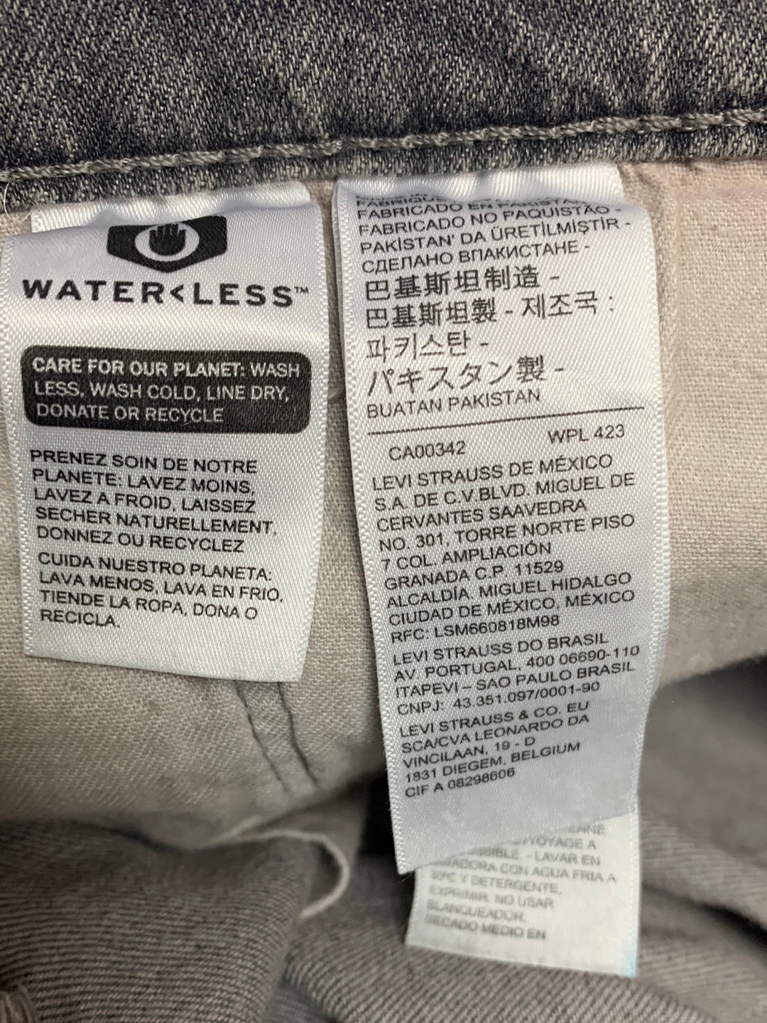 NWT - LEVI'S grey 505 Regular Fit Straight Leg Stretch Jeans - 34x34