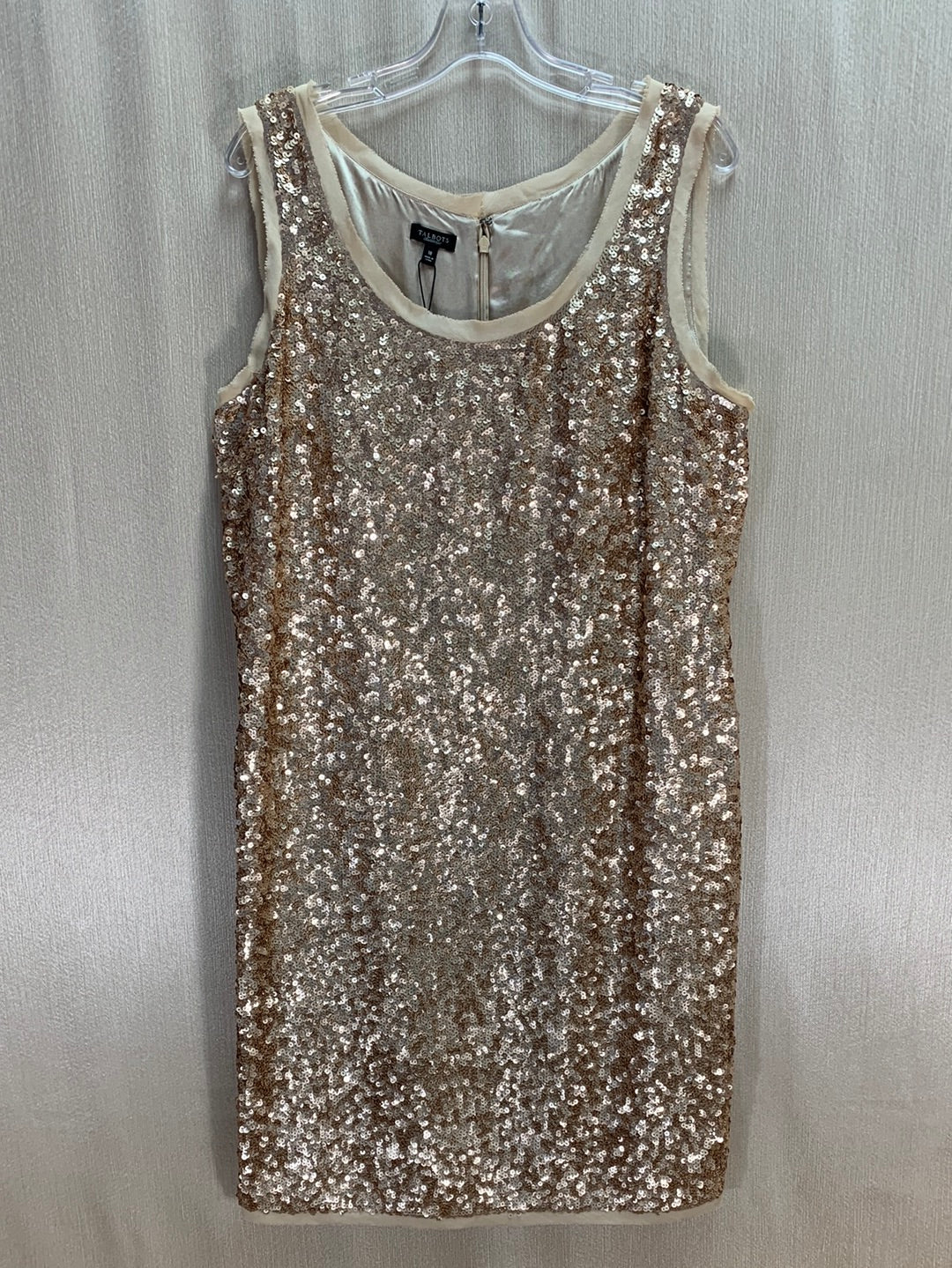 NWT - TALBOTS champagne Silk Sequin Sleeveless Sheath Dress - 18 –  CommunityWorx Thrift Online