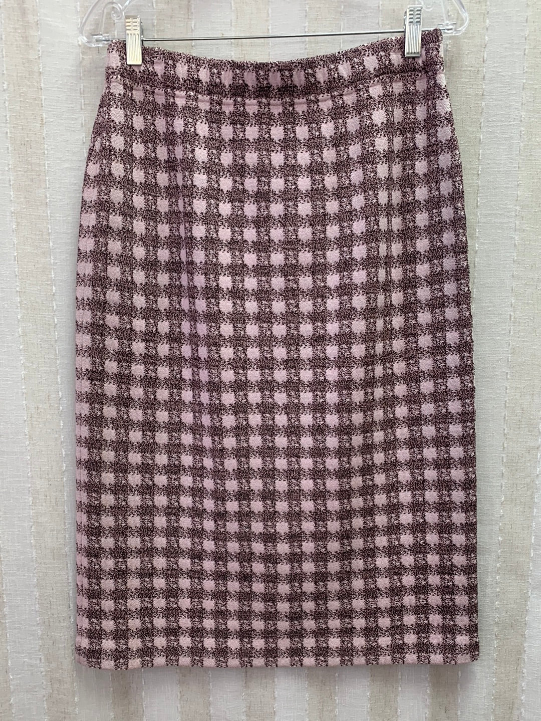 ST JOHN COLLECTION / MARIE GRAY pink brown Knit Texture Pull On Midi Skirt - 10