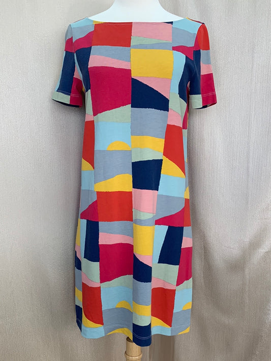 TORY BURCH multi-colored 100% Pima Cotton Short Sleeve Dress - Small
