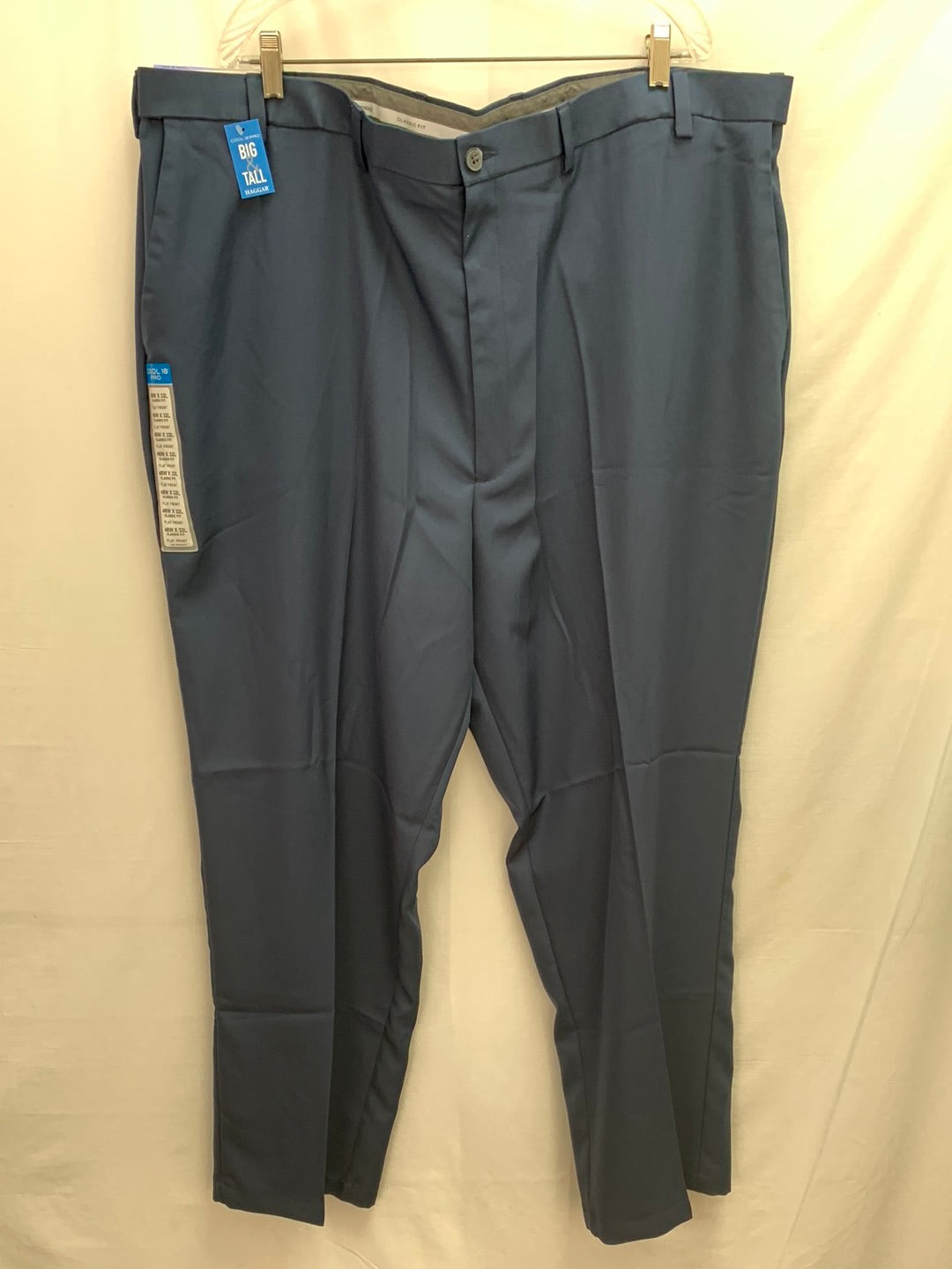 NWT - HAGGAR navy Cool 18 Pro Flat Front Classic Fit Golf Pants - 48x32