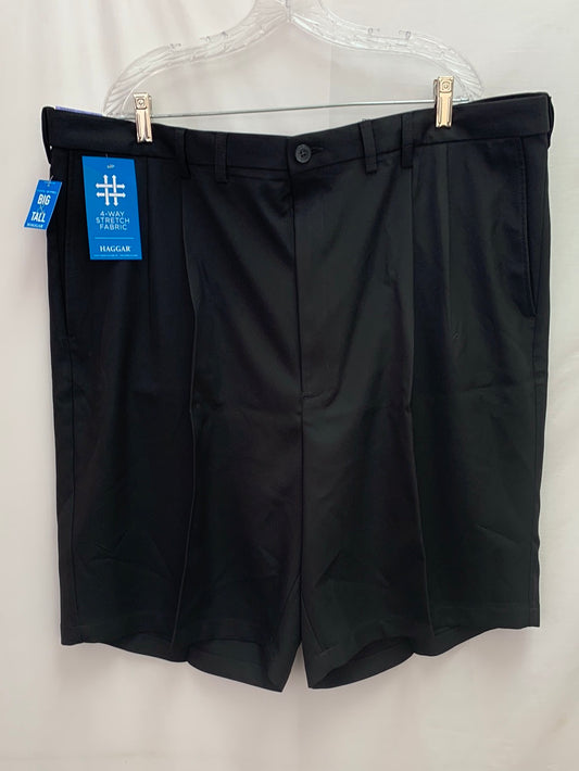 NWT - HAGGAR black Cool 18 Pro Pleated 10.5" Golf Shorts - 48W