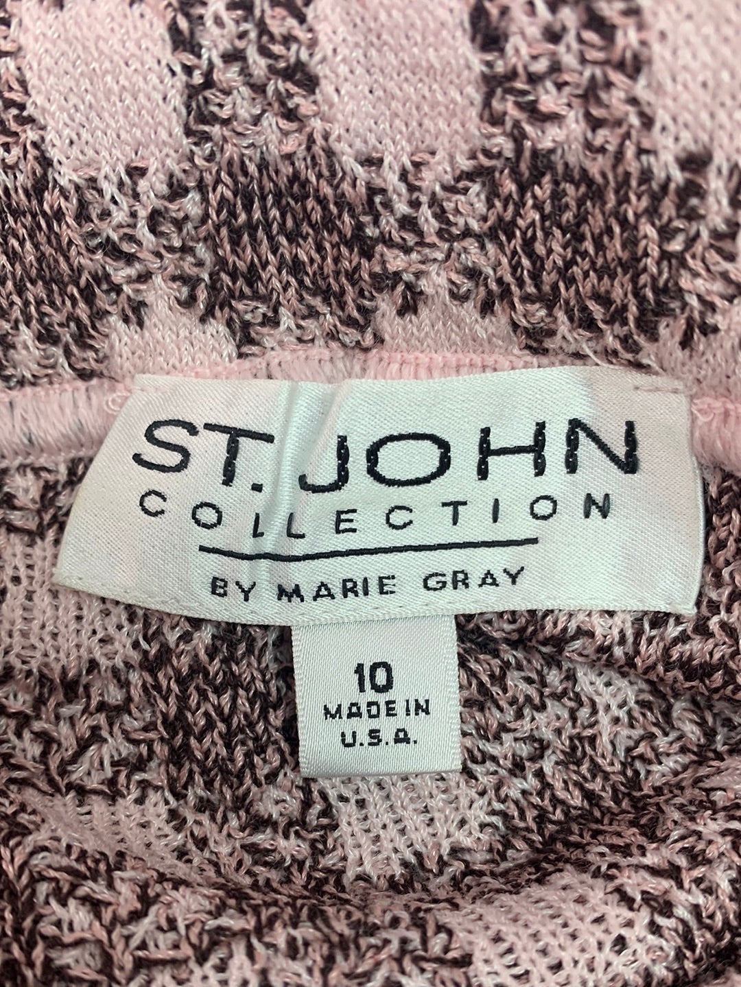 ST JOHN COLLECTION / MARIE GRAY pink brown Knit Texture Pull On Midi Skirt - 10
