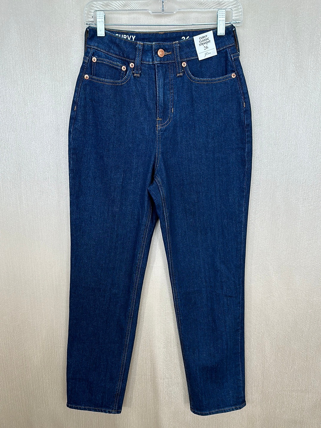 NWT - J. CREW dark wash Curvy Classic Straight Leg Jeans - 26