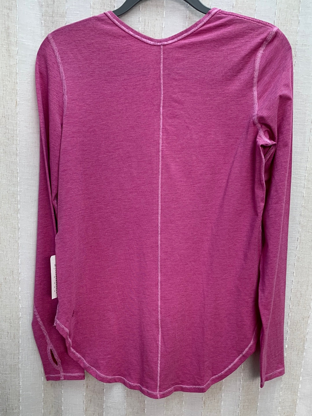 NWT - LULULEMON pink stripe Yogini 5 yr Long Sleeve Tee Shirt - 6