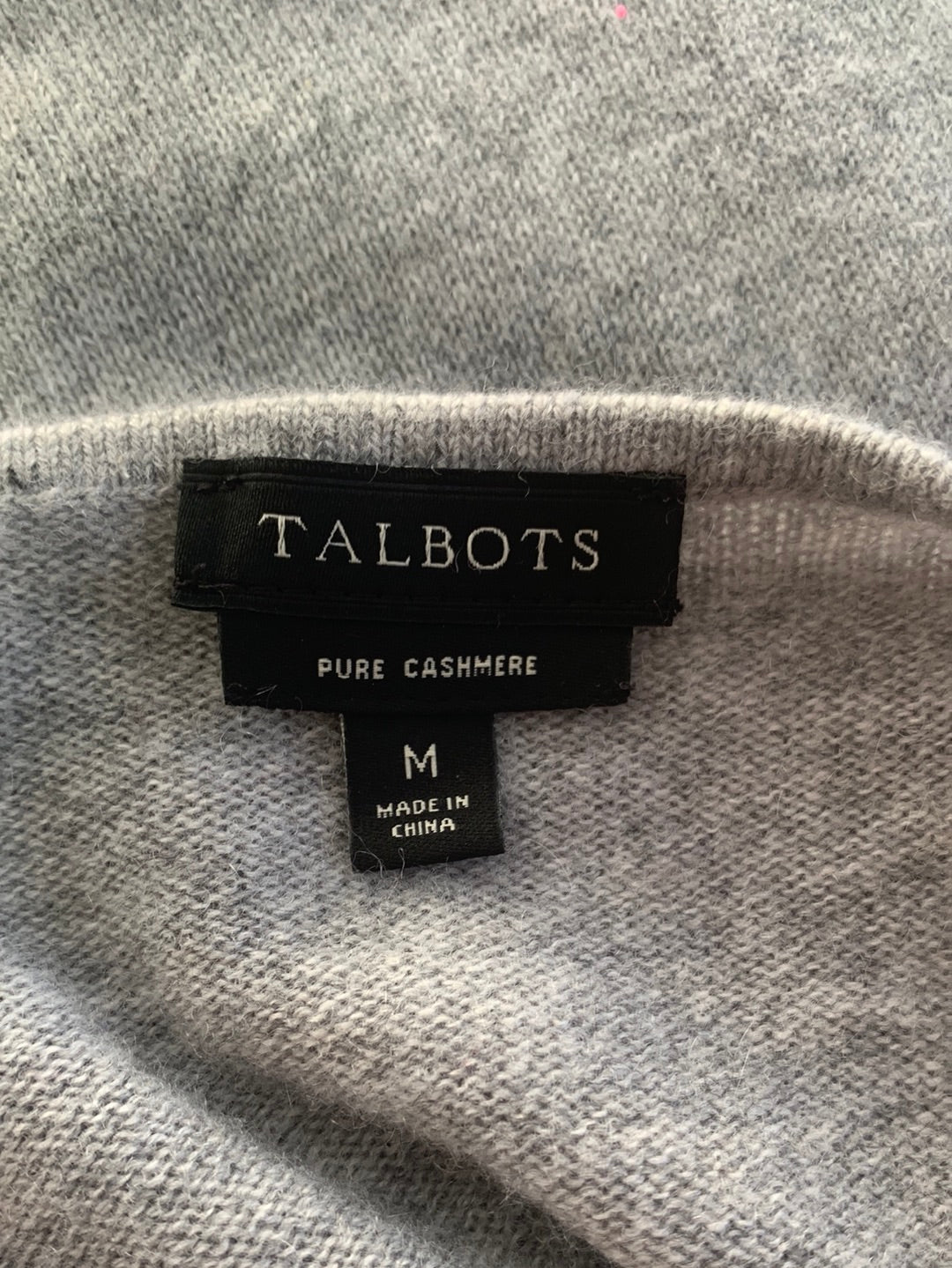 TALBOTS grey Cashmere 3/4 Sleeve Sweater - M