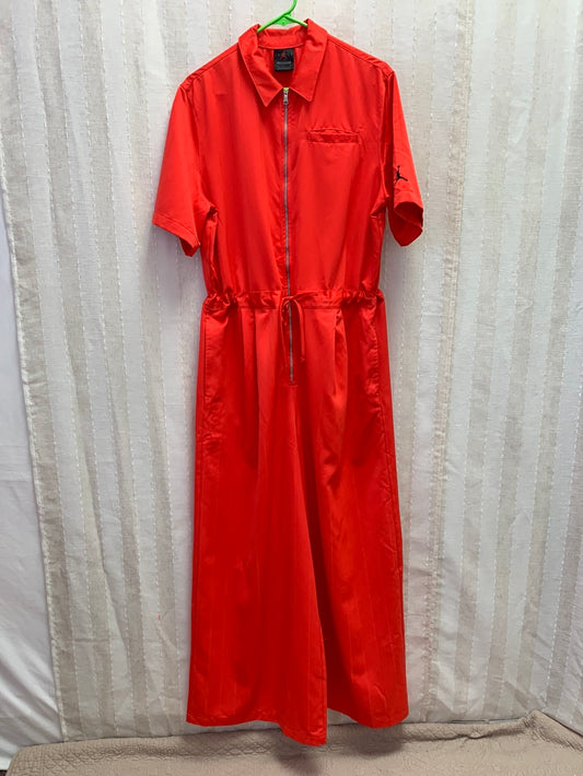 NWD - NIKE AIR JORDAN red stripe Loose Wide Leg Flight Jumpsuit - Medium