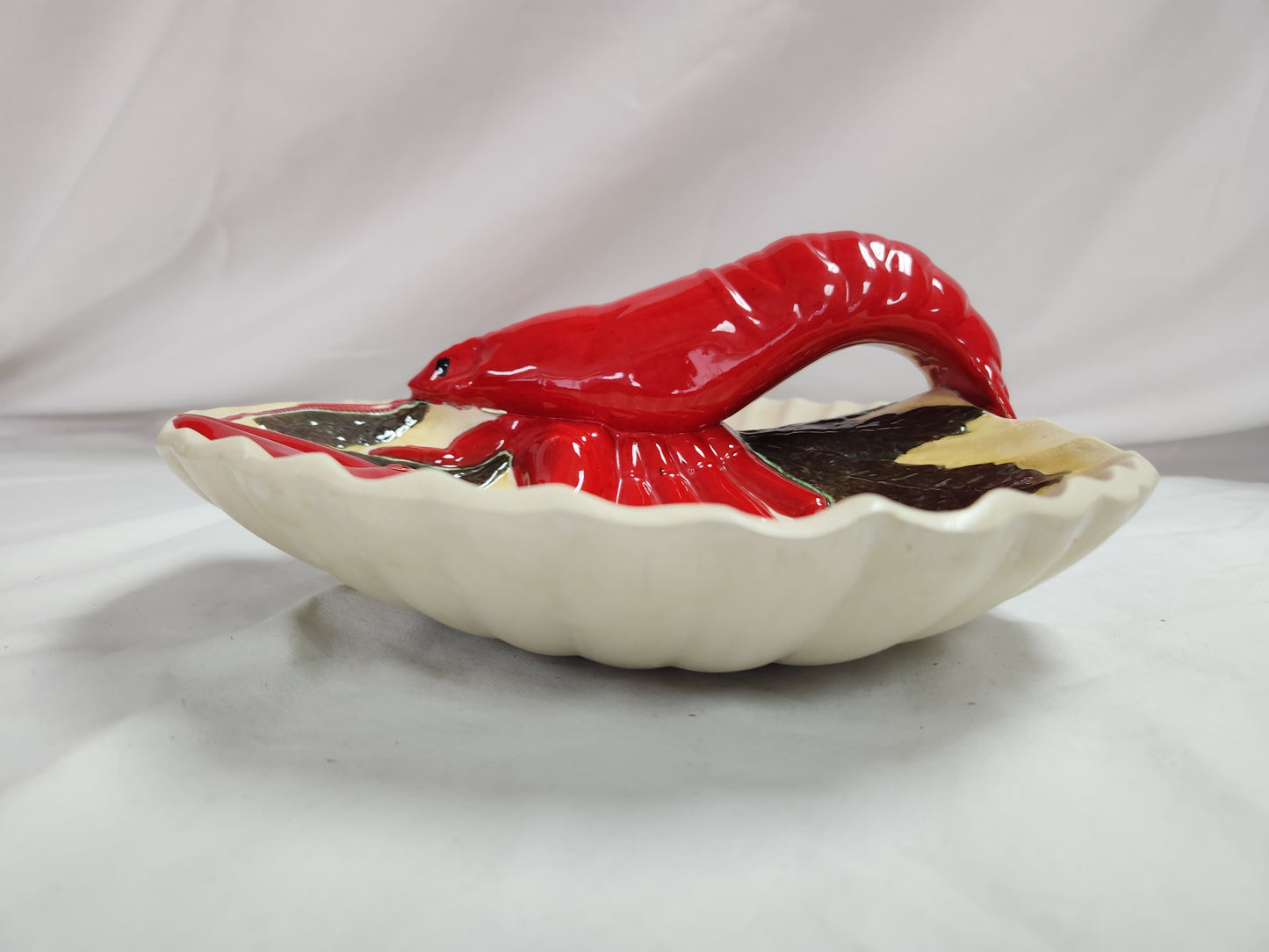 Mid-20th Century Ceramic Divided Lobster Serving Tray by Holland Mold