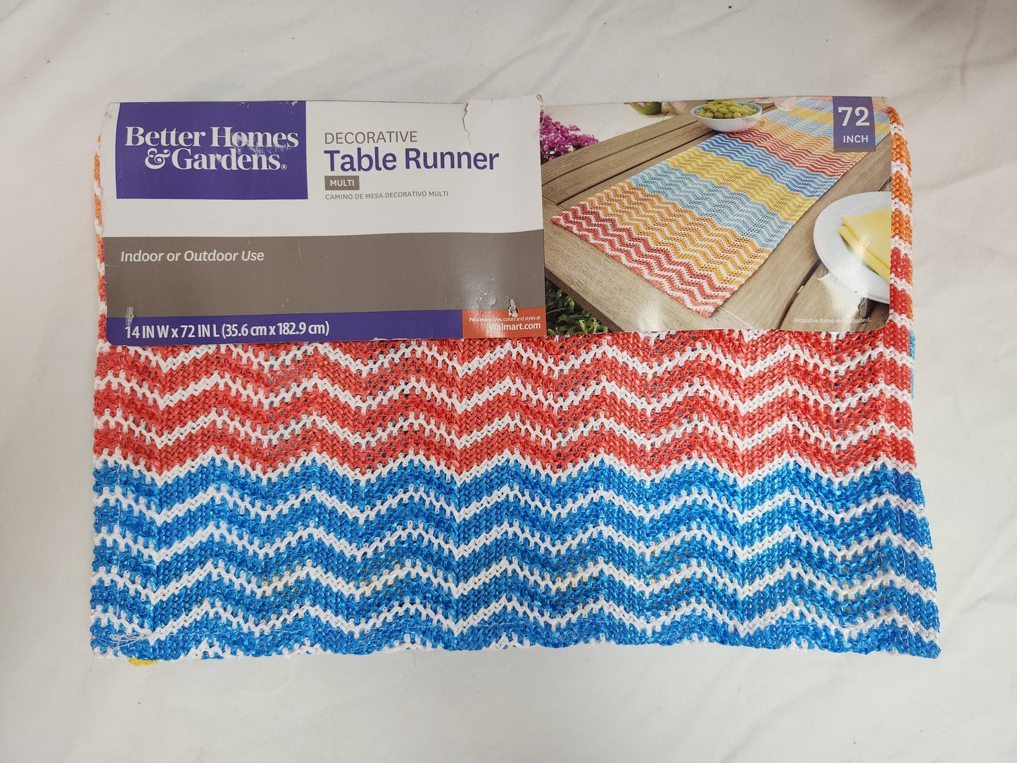 NIP - Better Homes & Gardens 14x72 Decorative Indoor/Outdoor Table Runner