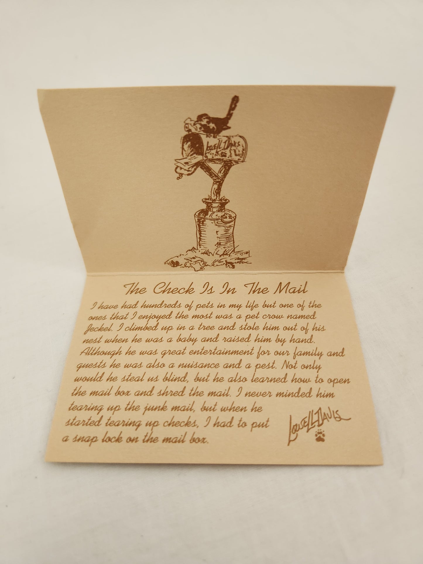 "Checks in the Mail" Figurine by Lowell Davis - #221009