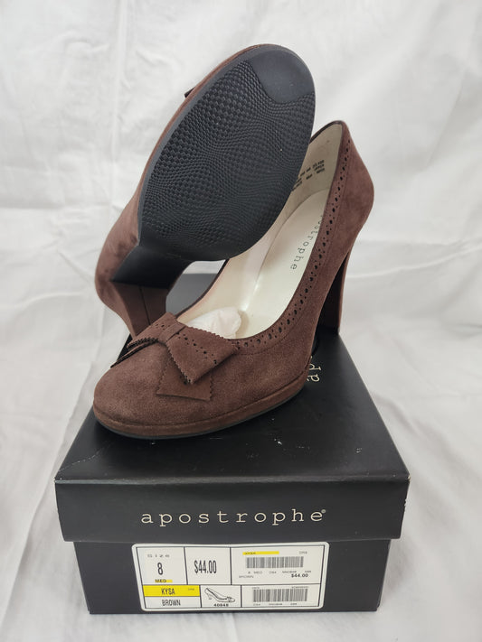 NIB - Apostrophe Brown High Heel Pumps - Size: 8 Medium - Style: 40848