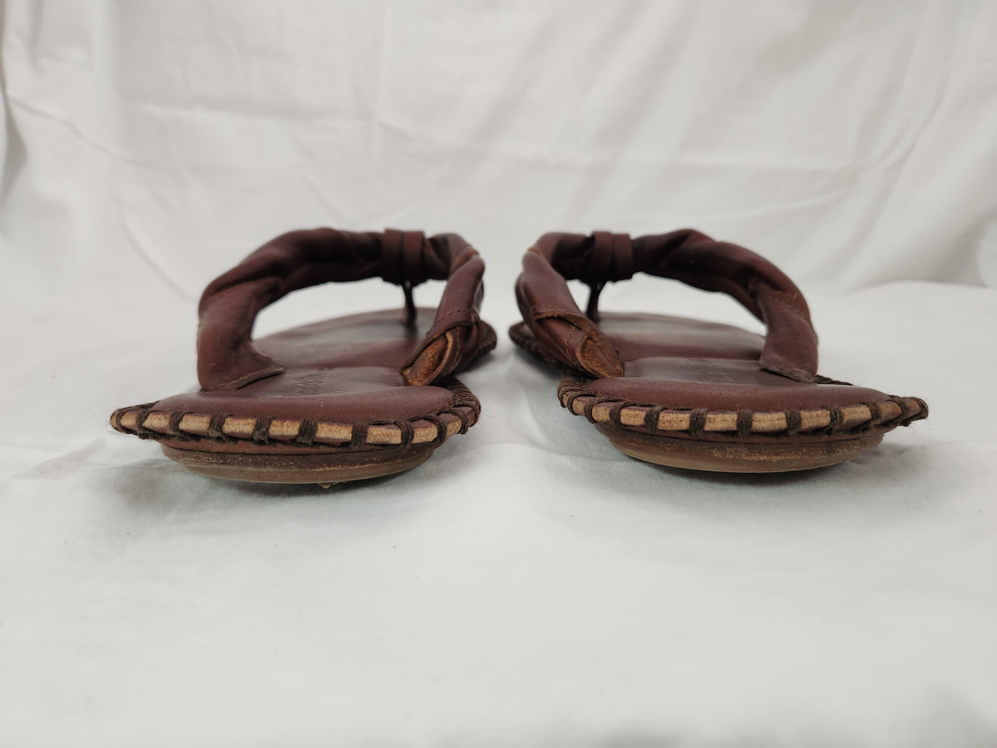 Acne Studios Chestnut Brown Leather Thong Flat Sandal - Size: 40 (US 8.5/9)