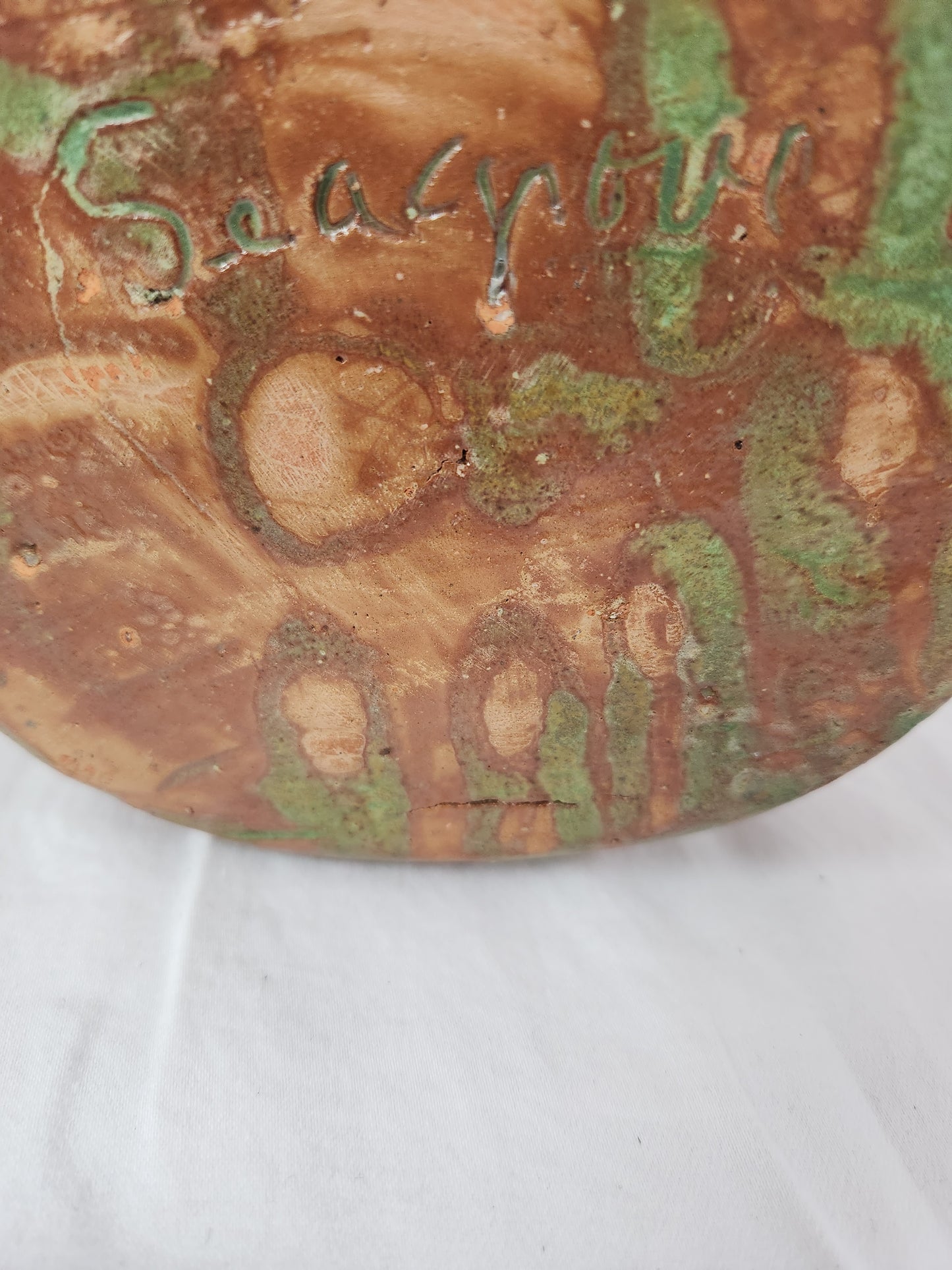 Seagrove Pottery Brown/Green Vase