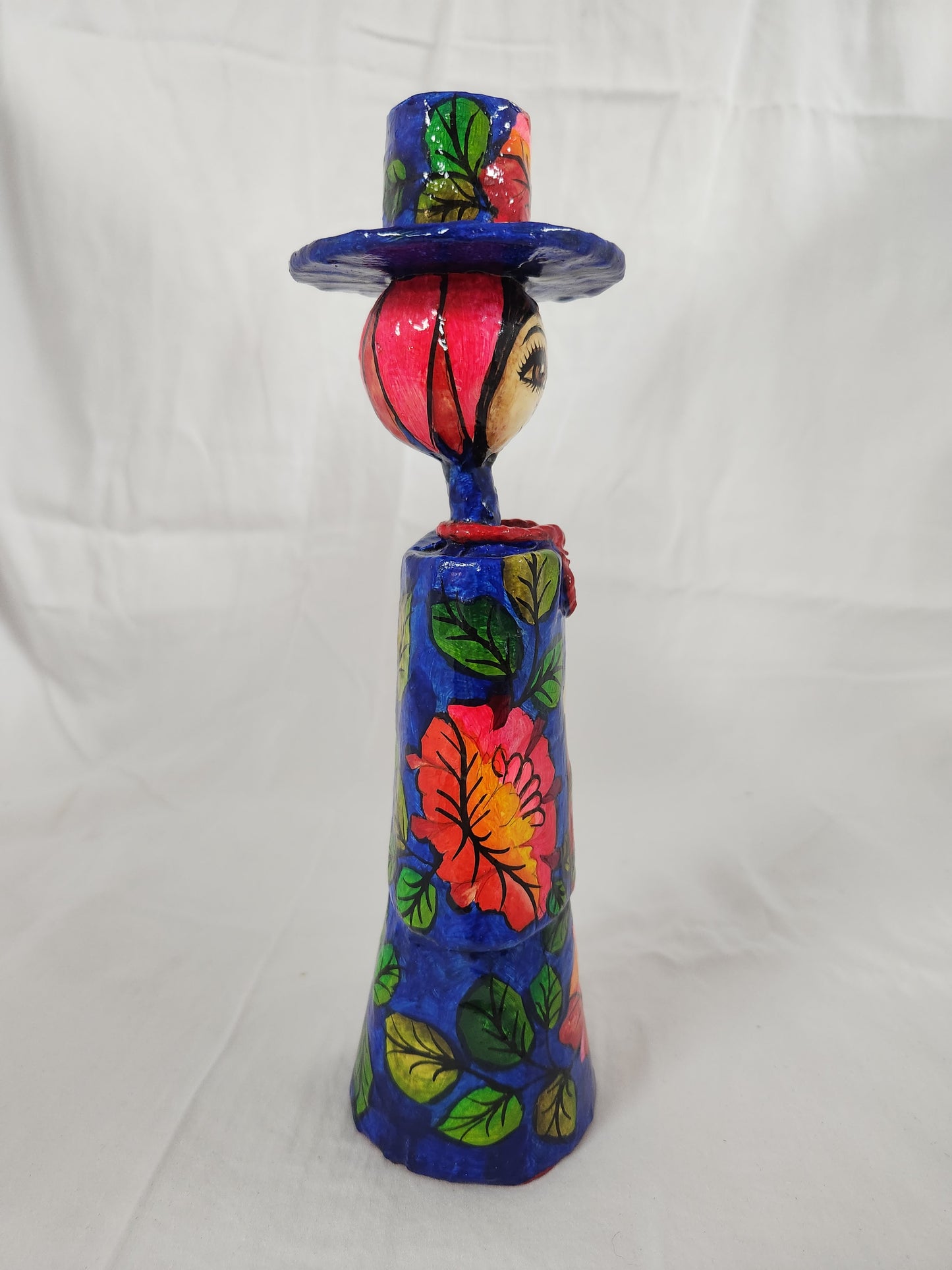 VTG - 1960's Abelardo Ruiz Papier Mache Mexican Folk Art Candle Holder
