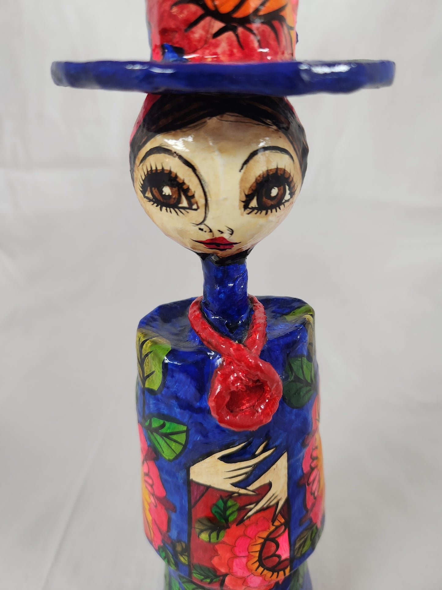 VTG - 1960's Abelardo Ruiz Papier Mache Mexican Folk Art Candle Holder