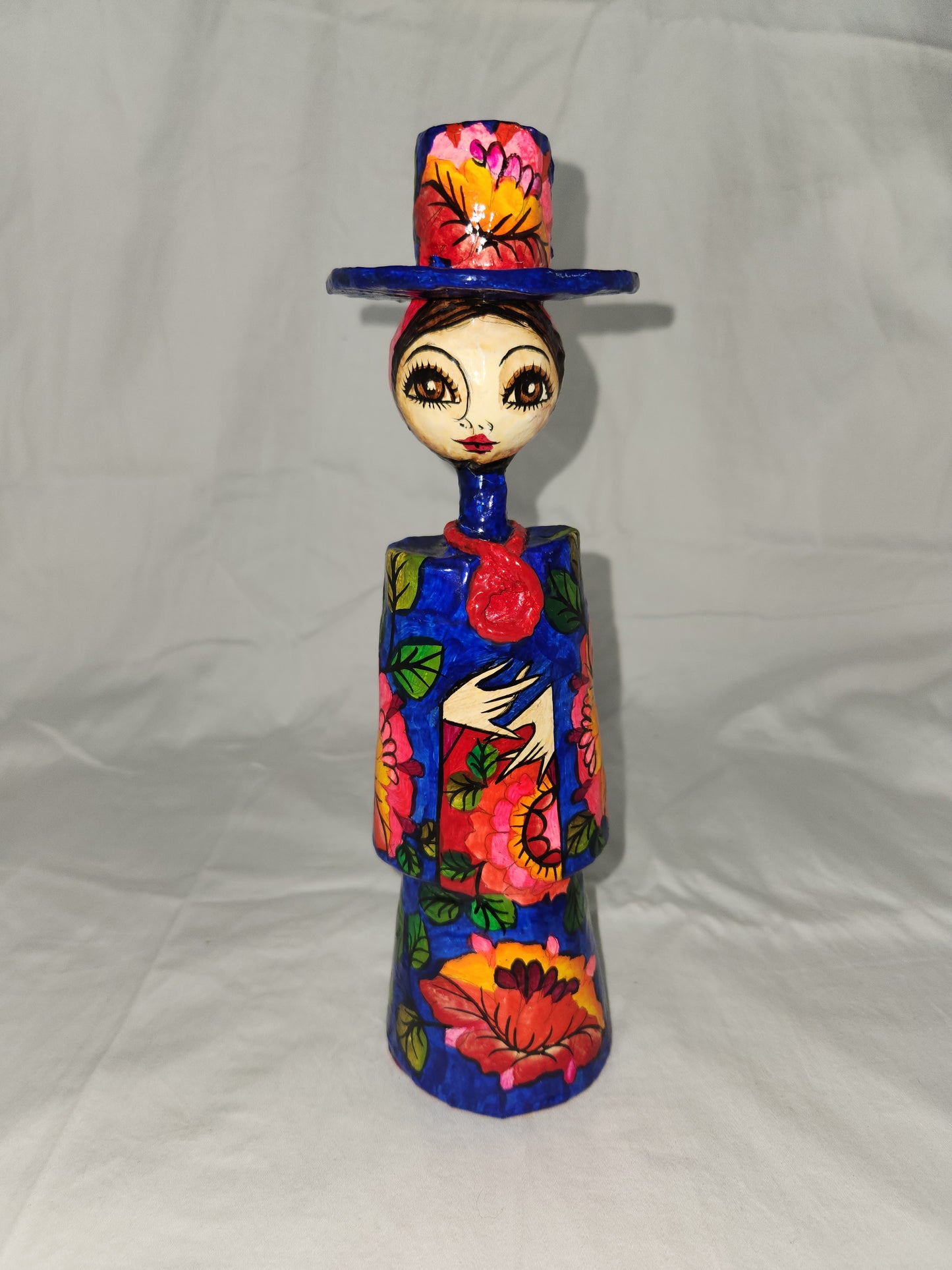 VTG - 1960's Abelardo Ruiz Papier Mache Mexican Folk Art Candle Holder