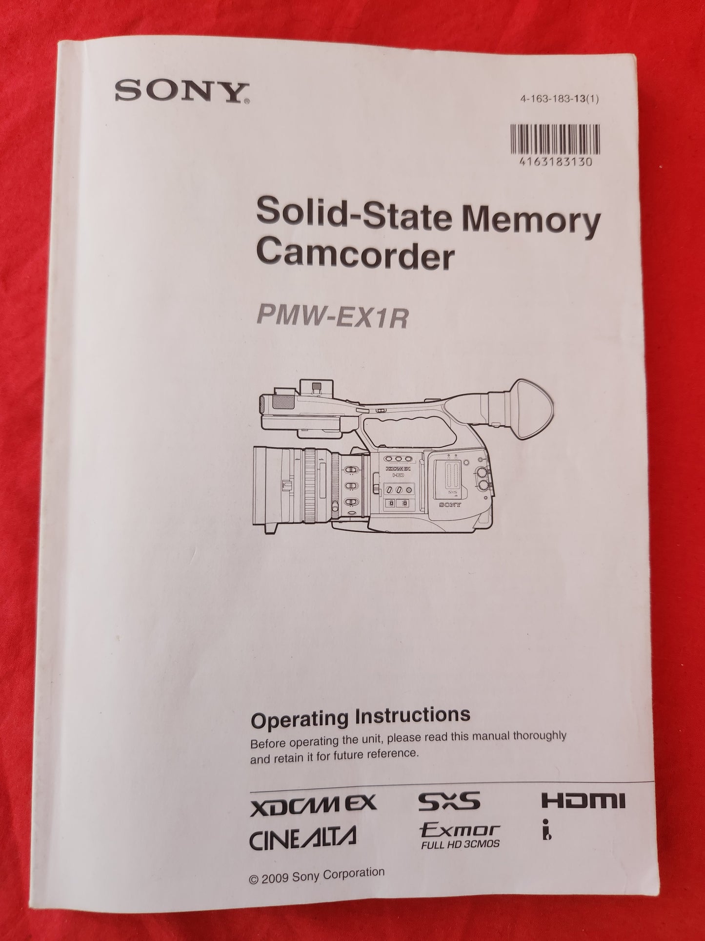 Sony Solid-State Memory Camcorder PMW-EX1R Operation Instructions