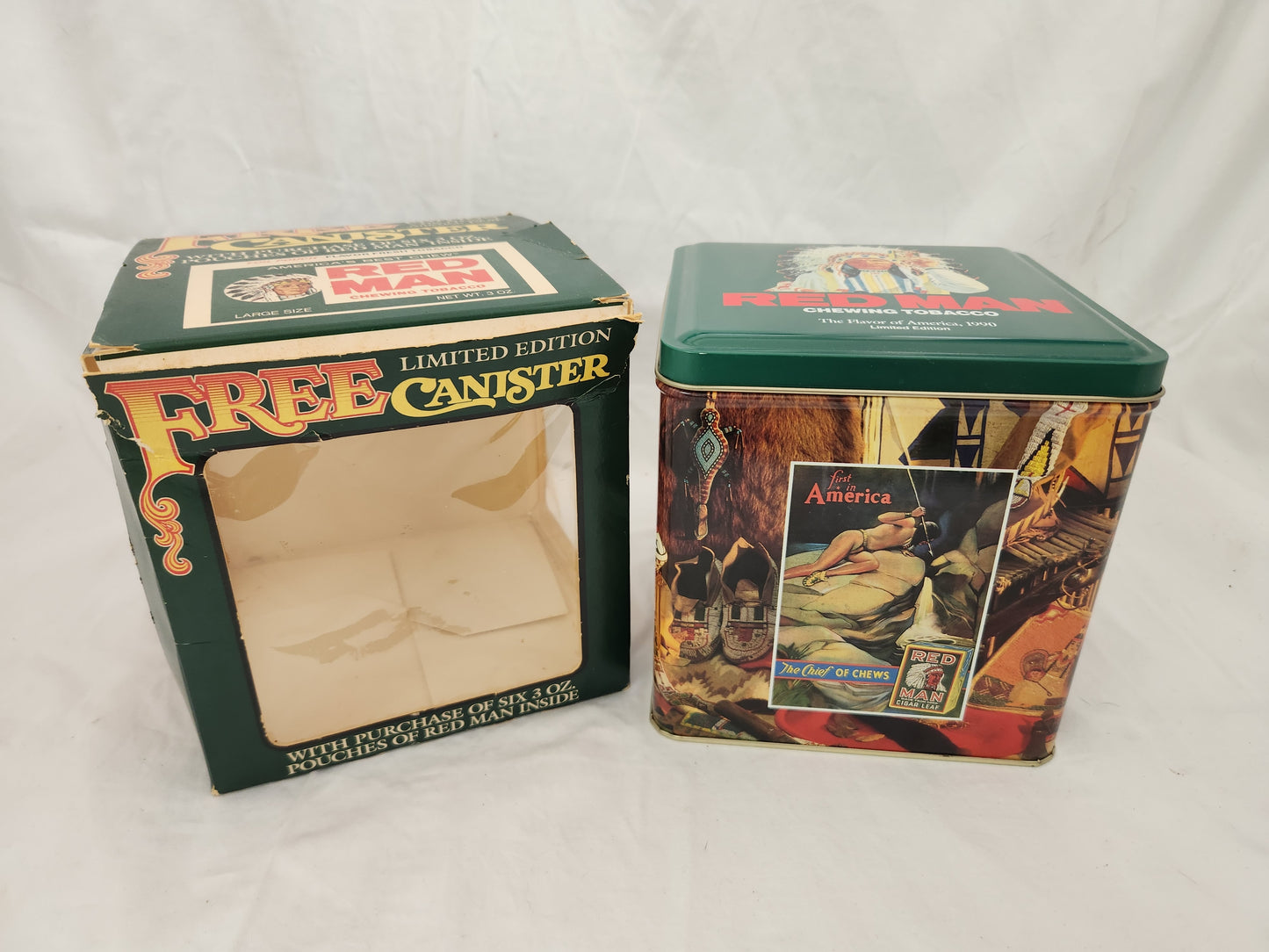 VTG - 1990's Limited Edition Red Man Chewing Tobacco Tin (Empty Tin)
