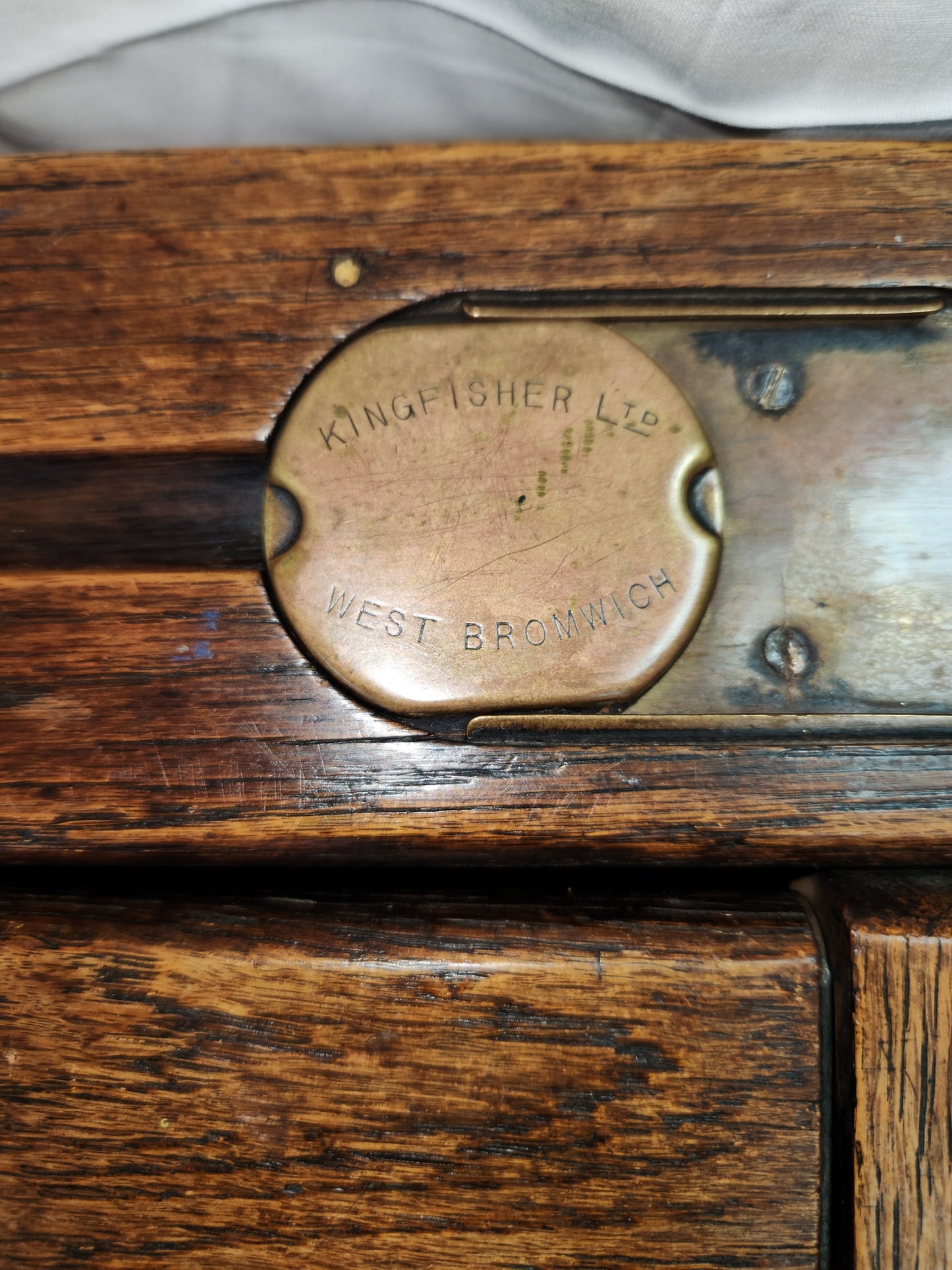 RARE/VTG Bromwich Duel Oak Desk w/Bench & Brass Ink Wells by KingFisher - LOCAL PICK-UP ONLY