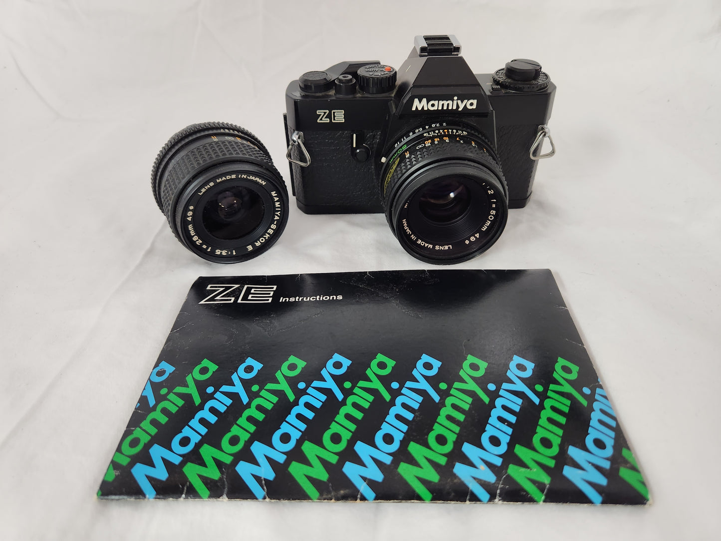 Mamiya ZE Camera w/ Mamiya Sekor E 50mm f/2 Lens and Mamiya Sekor E 28mm f/3.5 Lens(NOT TESTED)