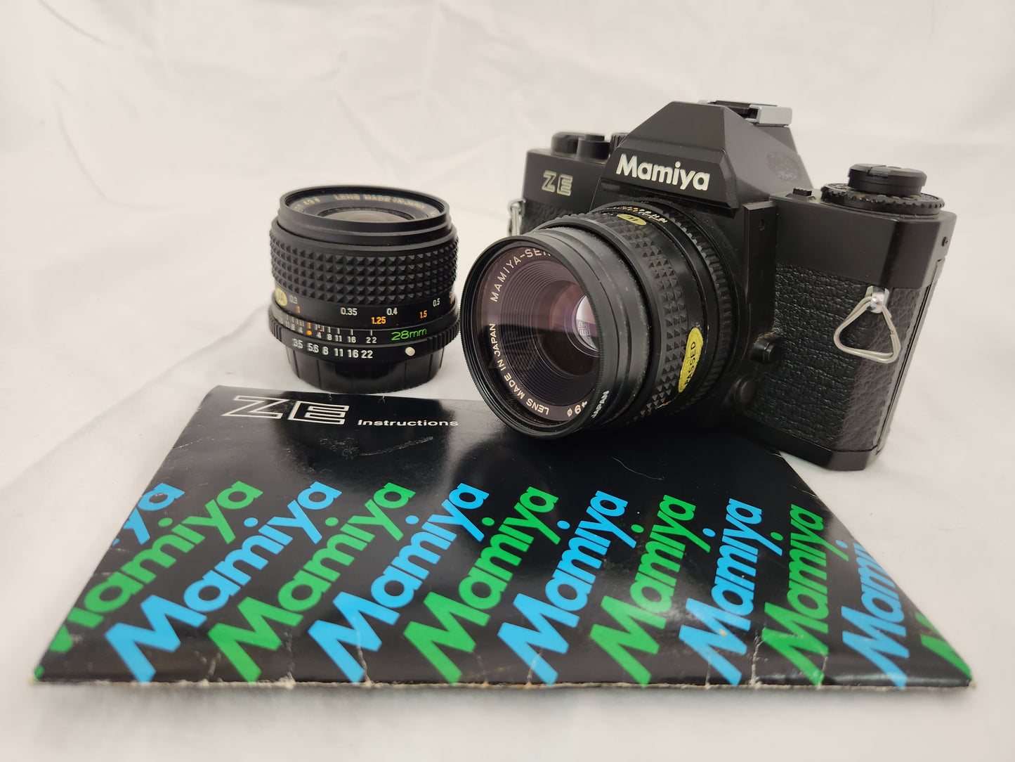 Mamiya ZE Camera w/ Mamiya Sekor E 50mm f/2 Lens and Mamiya Sekor E 28mm f/3.5 Lens(NOT TESTED)