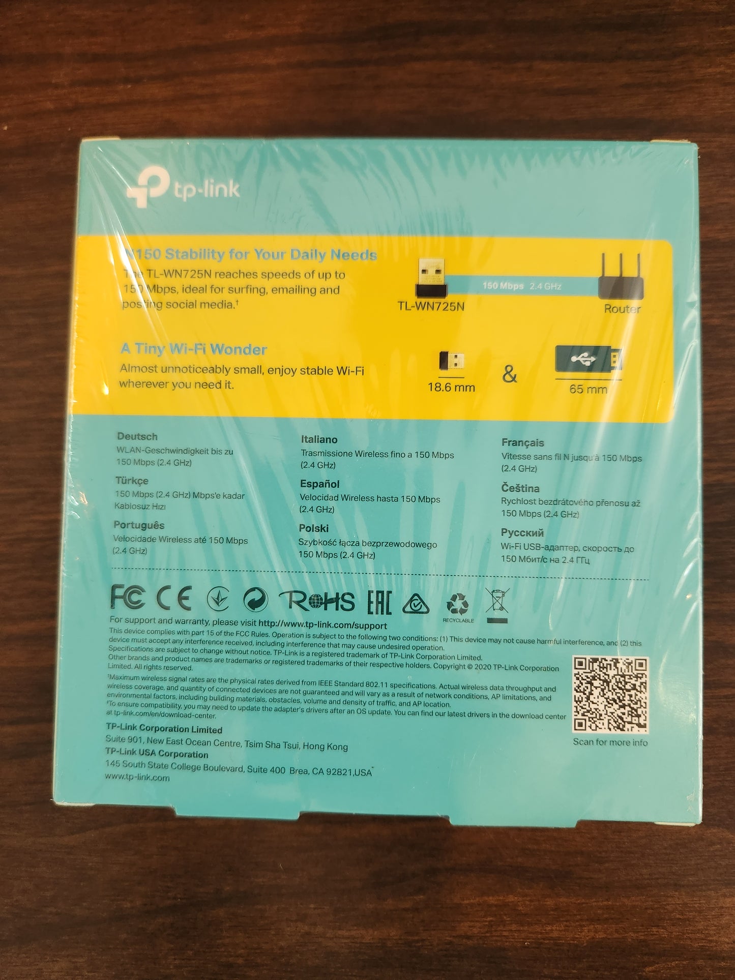 NIB - TP-LINK Wireless N Nano USB Adapter #TL-WN725N