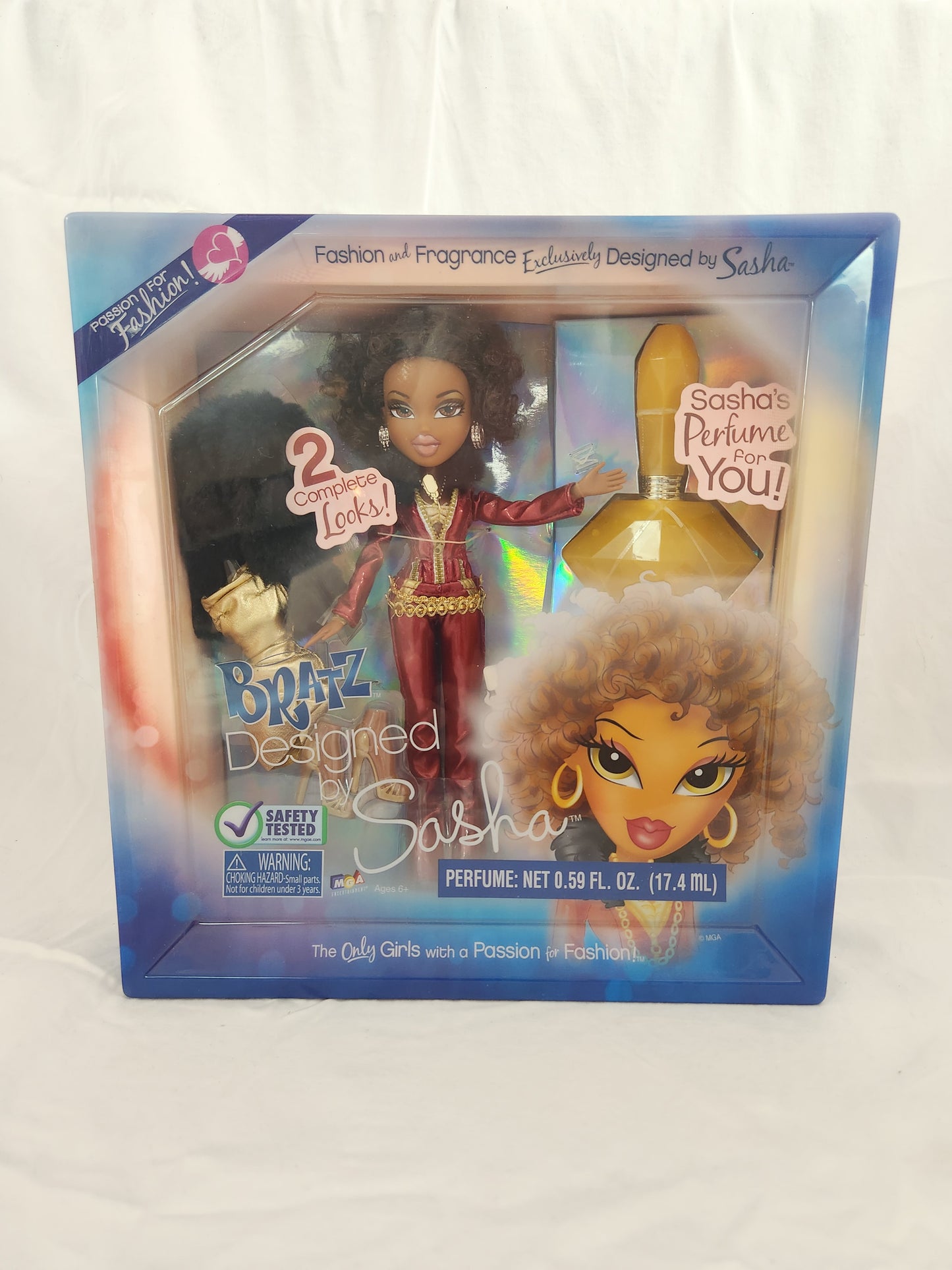 NIB - Bratz Designed by Sasha Fashion & Fragrance Doll (2008)