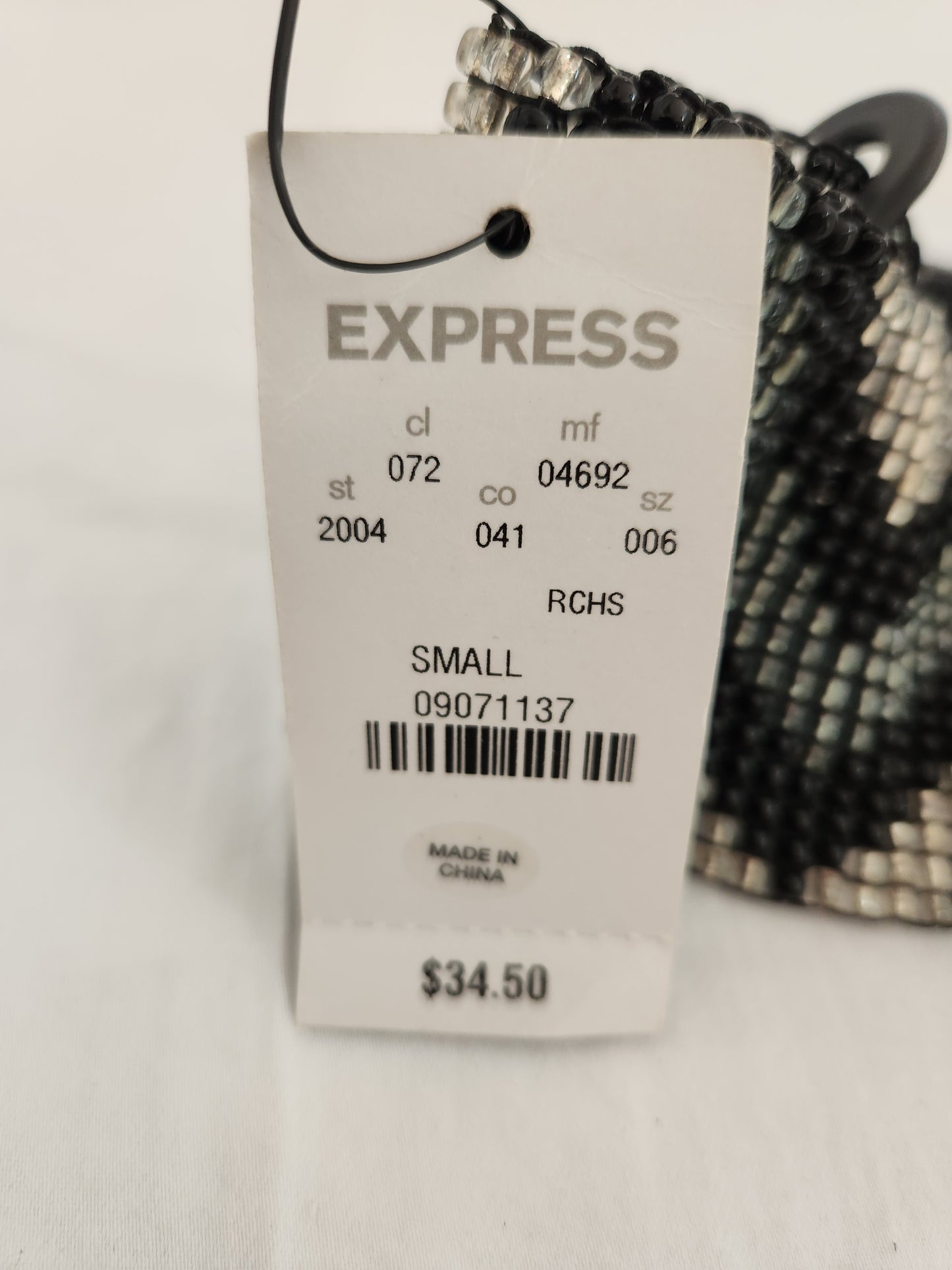 NWT - Express Black/Gray & Silver 2-1/2 Stretch Belt - Size: Small