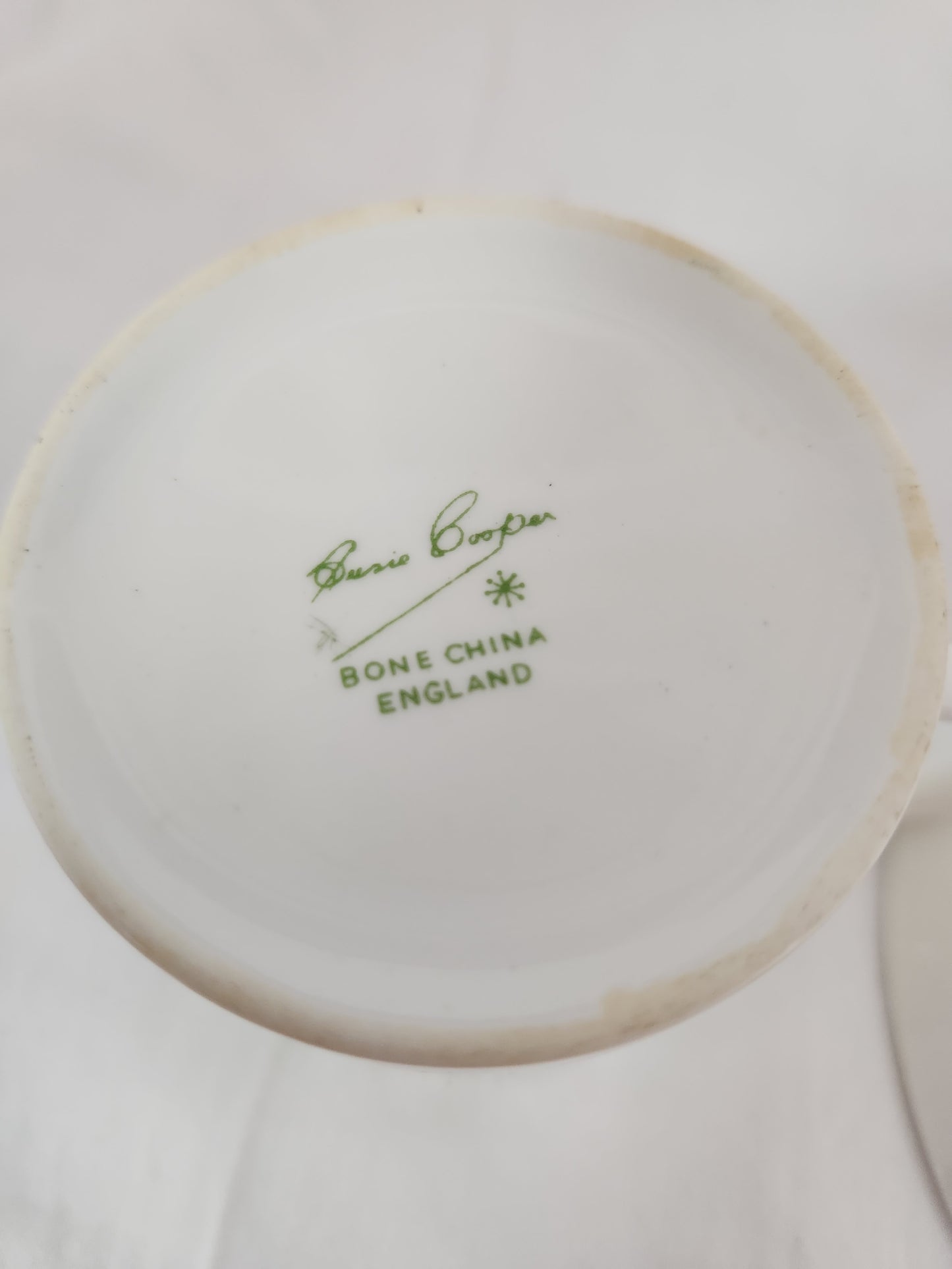 Suzi Cooper White/Green Bone China Cup & Saucer