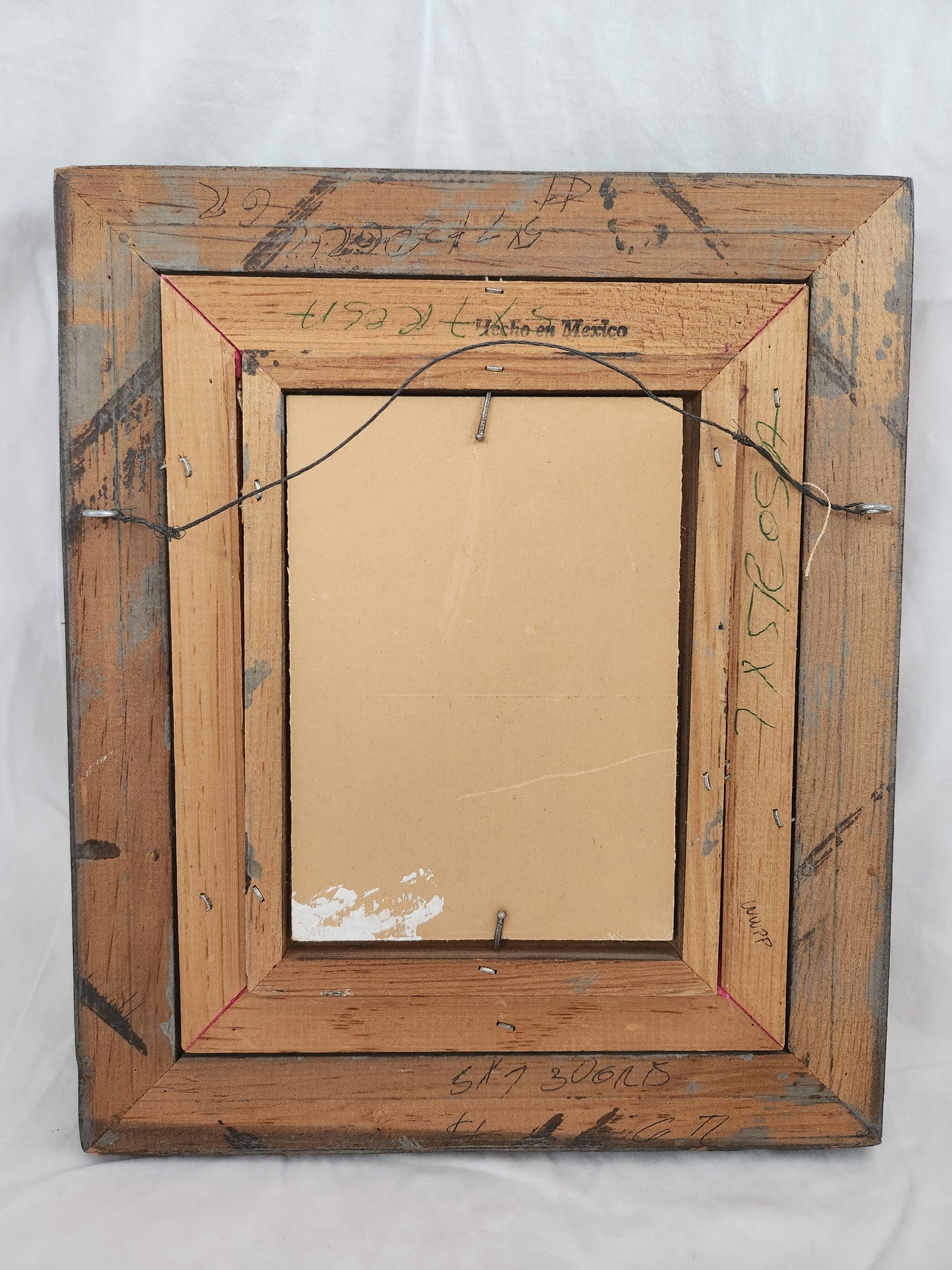 Signed ANN PINE 5x7 Oil and Lacquered Eggshell Painting in wood frame