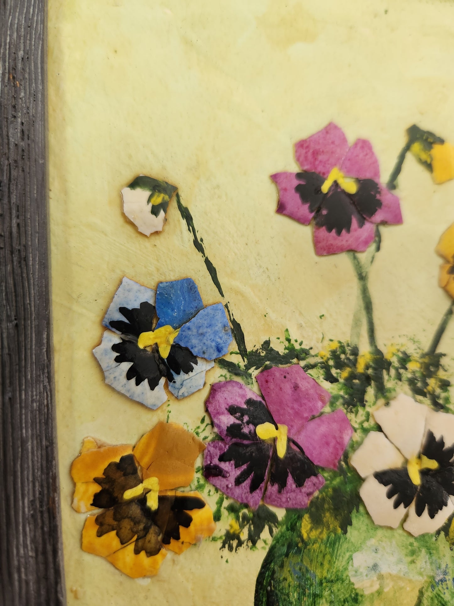 Signed ANN PINE 5x7 Oil and Lacquered Eggshell Painting in wood frame