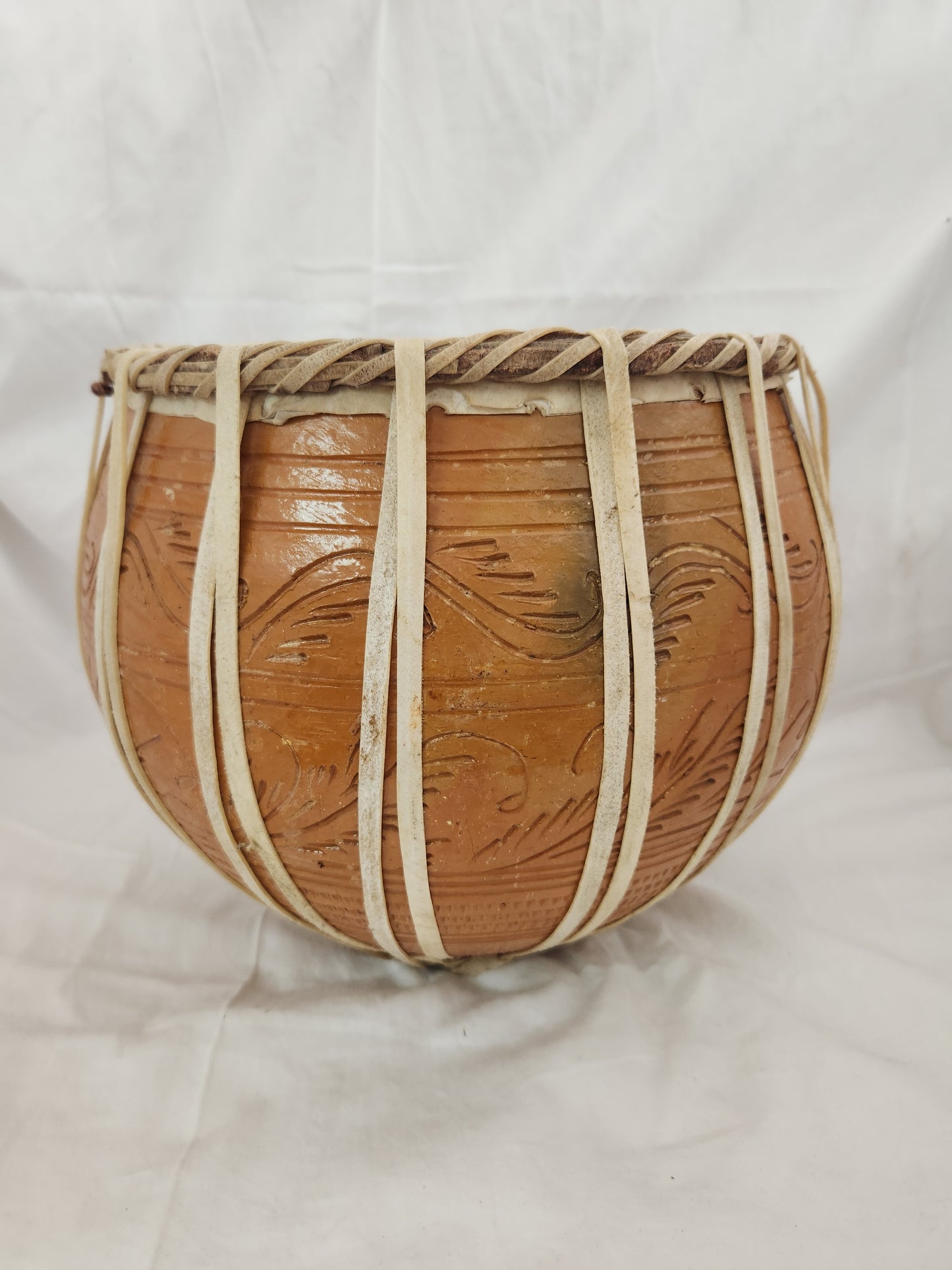 Handmade 9-1/2" Ceramic Baul Drum