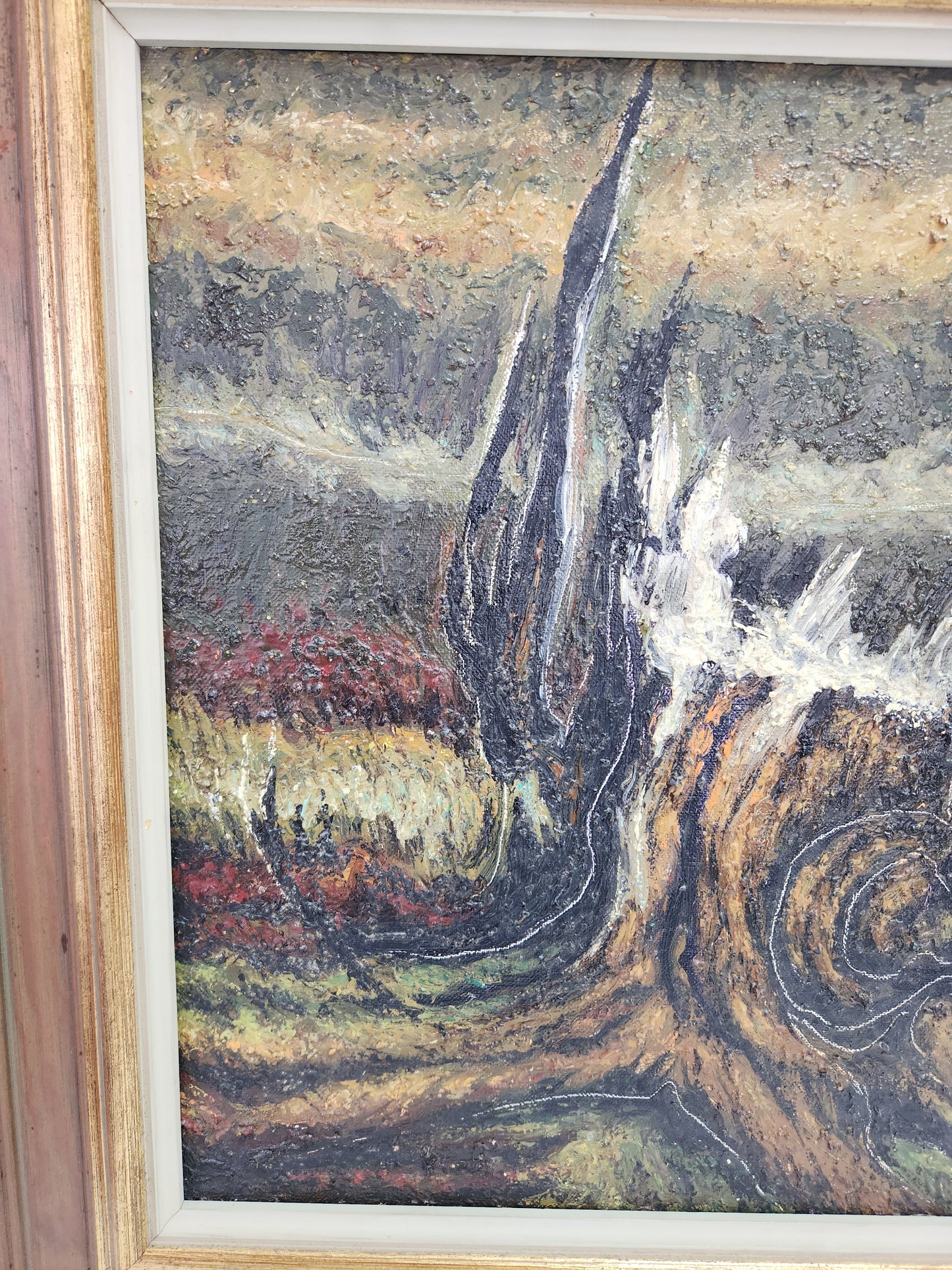 Rare - Nicolai Kuvshinoff "Tree Stump" Oil Painting signed
