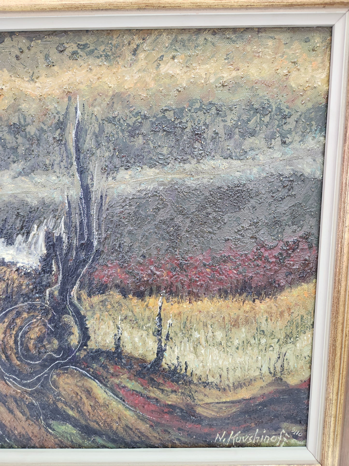 Rare - Nicolai Kuvshinoff "Tree Stump" Oil Painting signed