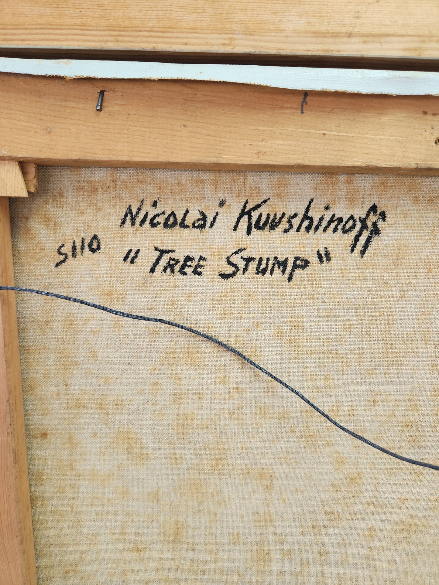Rare - Nicolai Kuvshinoff "Tree Stump" Oil Painting signed