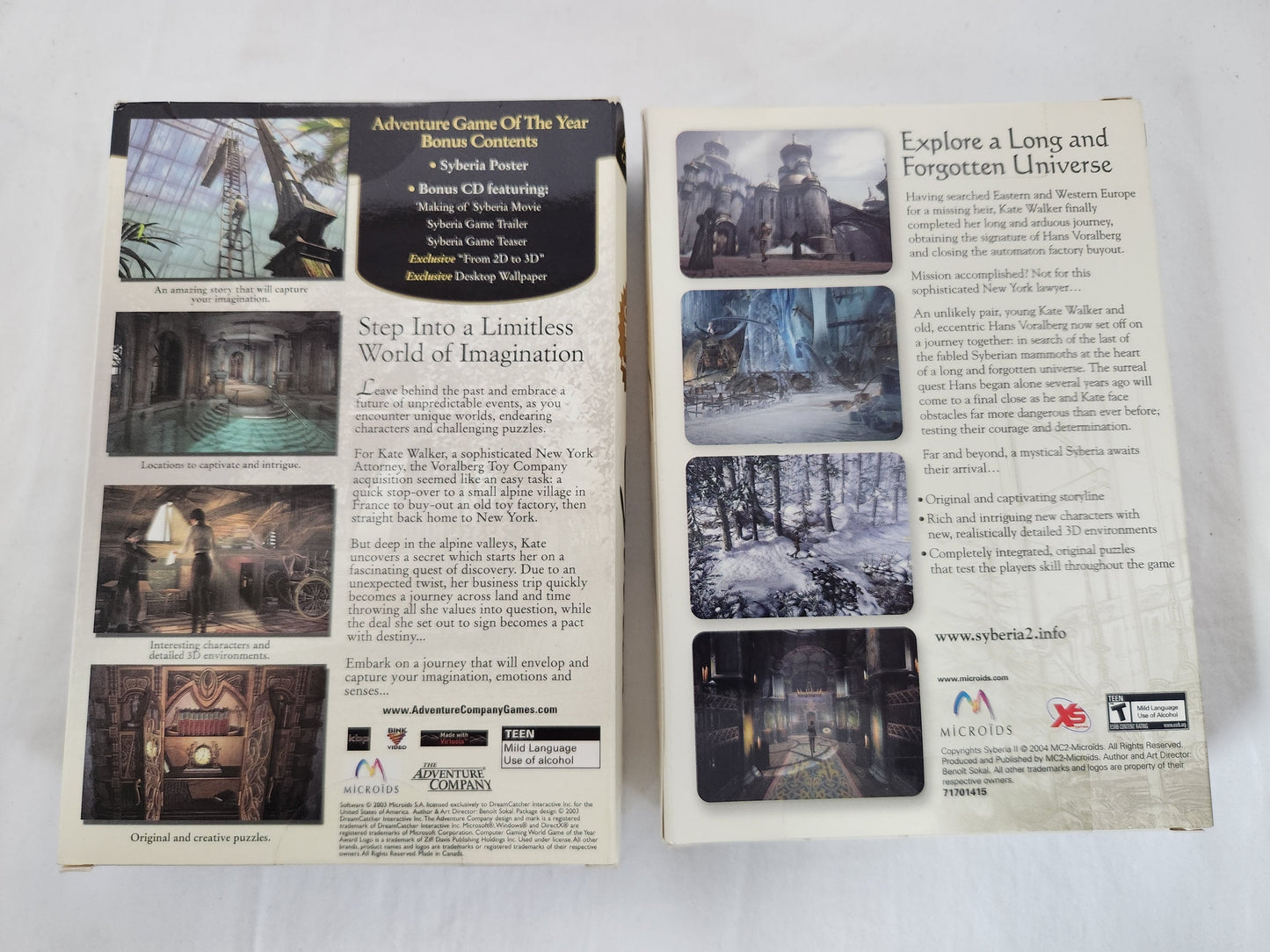 Syberia & Syberia II PC CD-ROM Games (Windows 98/Me/2000/XP)