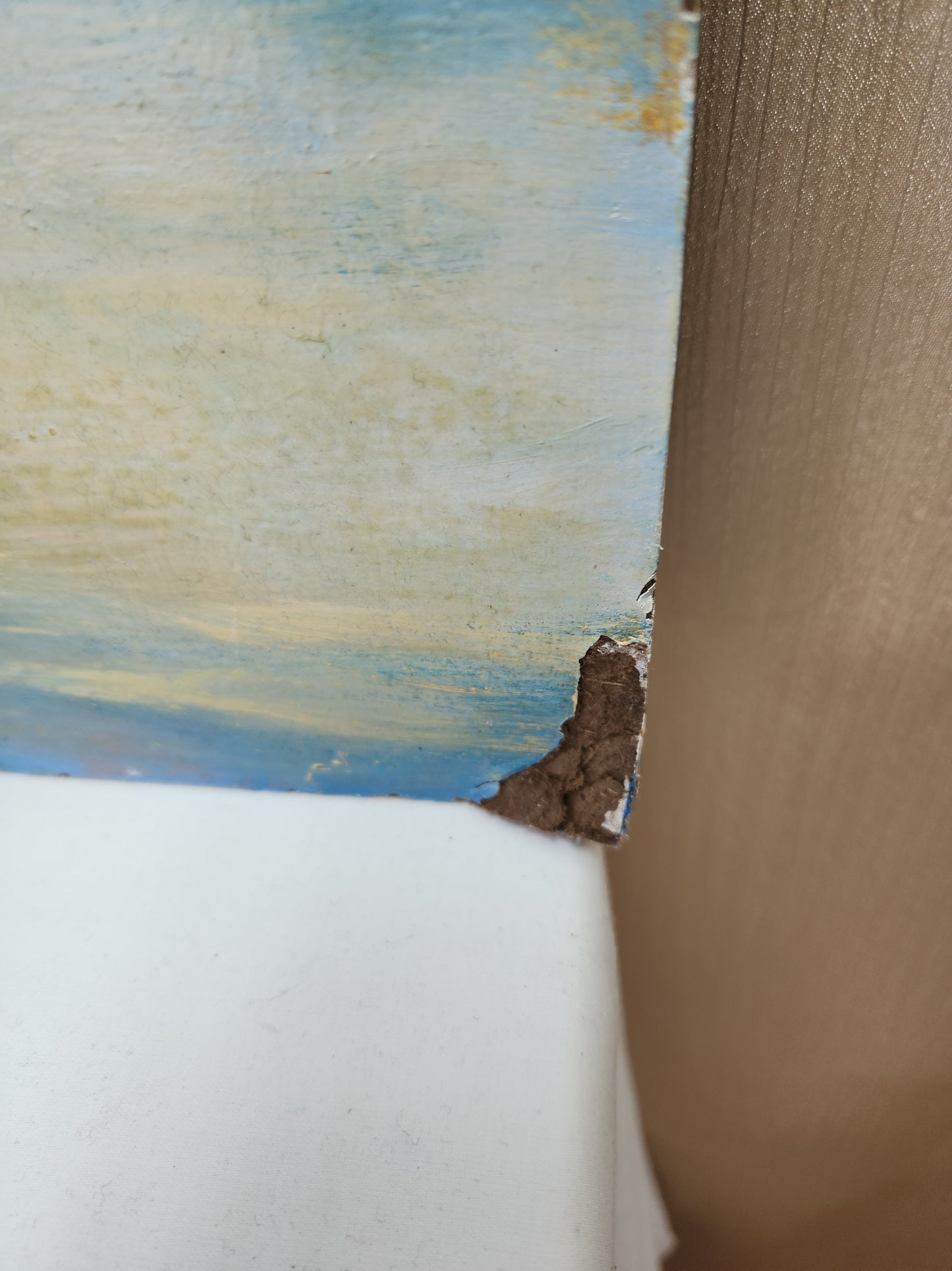 VTG - Karen Schmitz oil painting on hardboard "October Reflections" (slight damage)