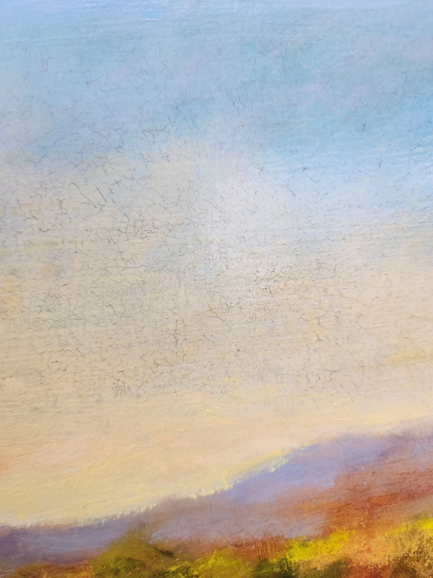 VTG - Karen Schmitz oil painting on hardboard "October Reflections" (slight damage)