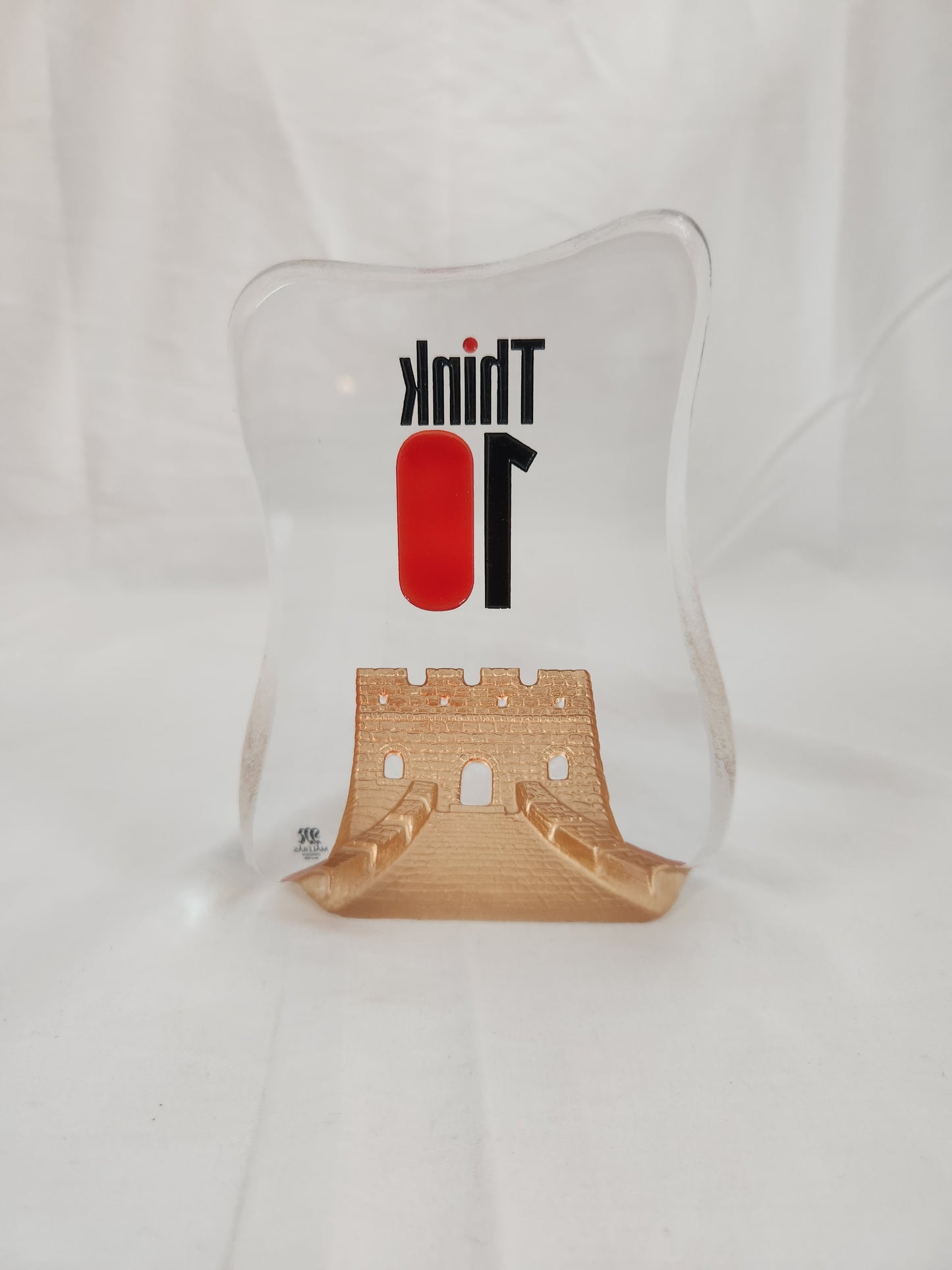 Mats Jonnason Maleras "Think 10" Glass Paperweight