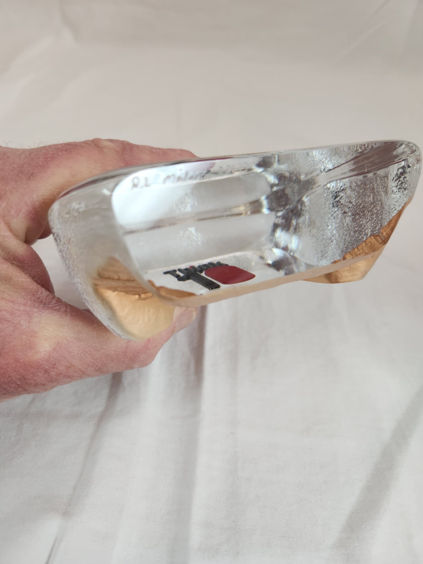 Mats Jonnason Maleras "Think 10" Glass Paperweight