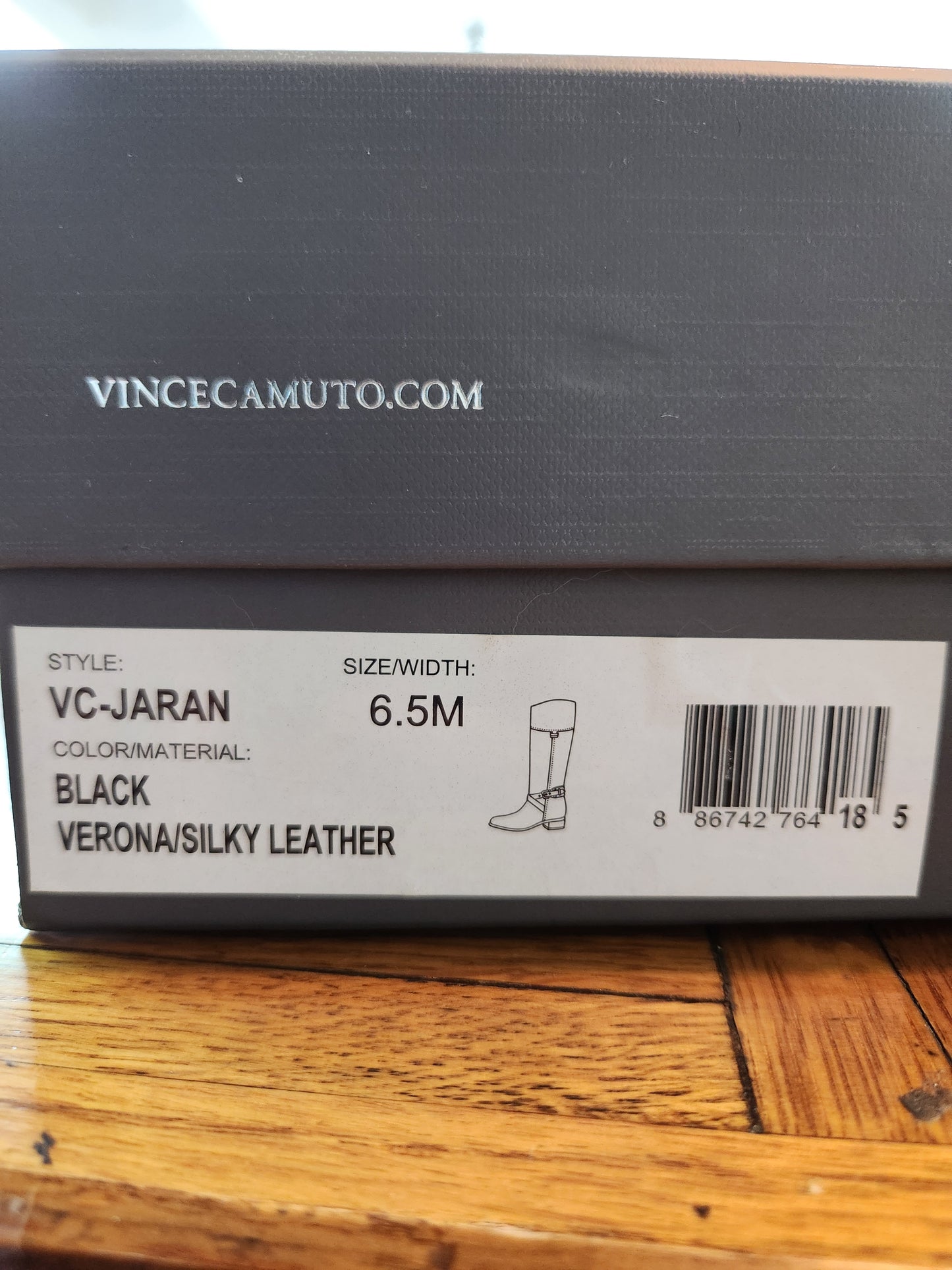 Vince Camuto Black Leather & Suede Jaran Riding Boots - Size: 6.5M