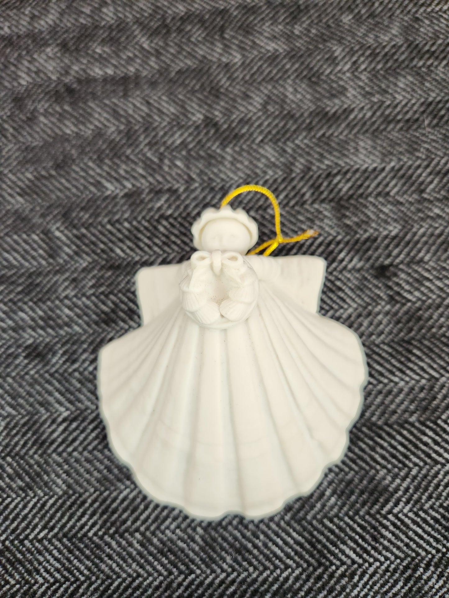 Lot of 11 - Margaret Furlong Bisque Porcelain Shell Angel Ornaments