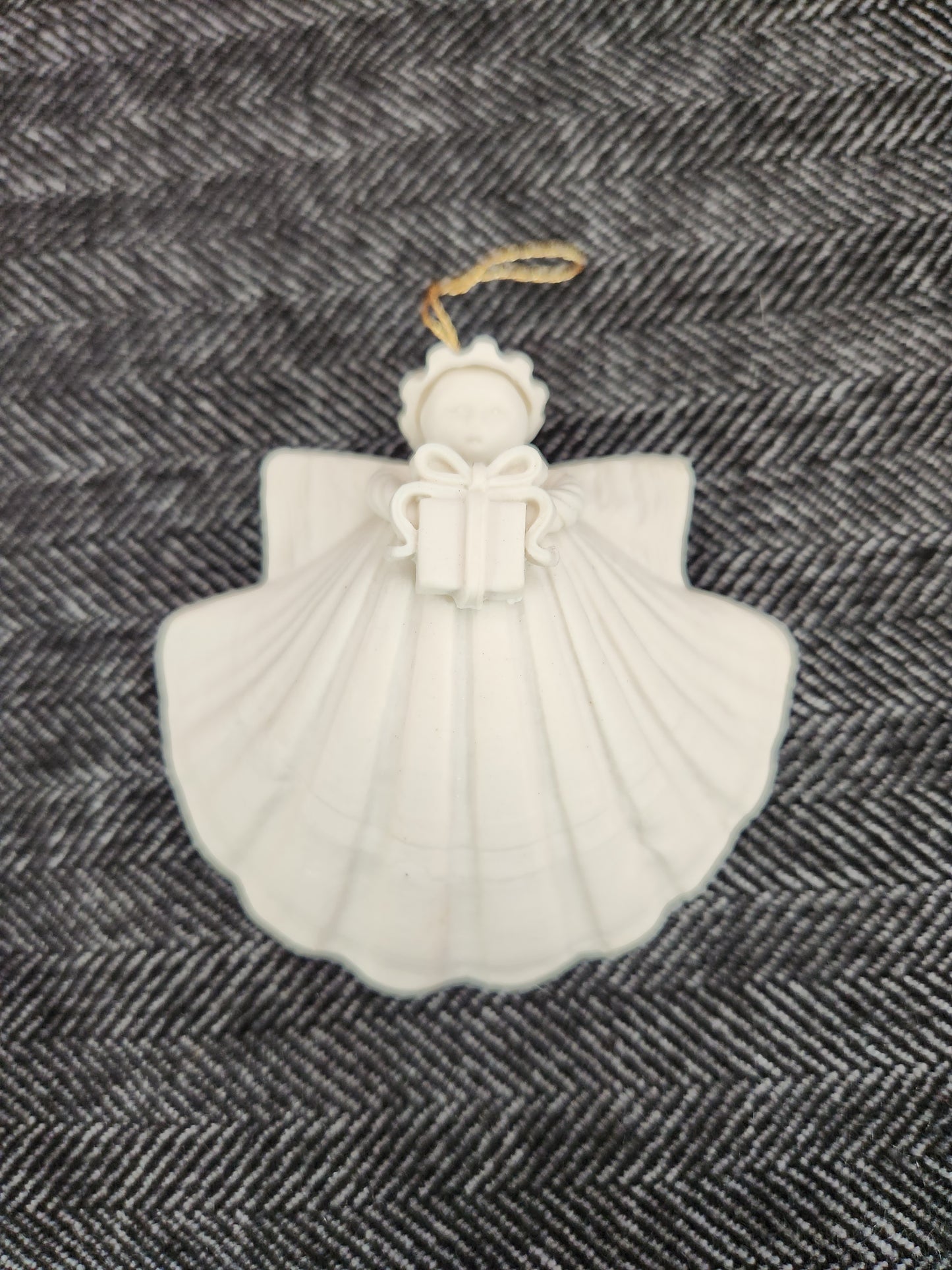 Lot of 11 - Margaret Furlong Bisque Porcelain Shell Angel Ornaments