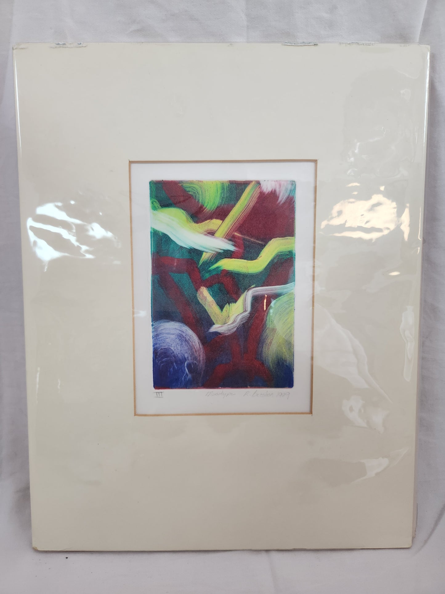 R. Beeston 4"x5-3/4" Monotype Signed by Artist 1989 - Matted