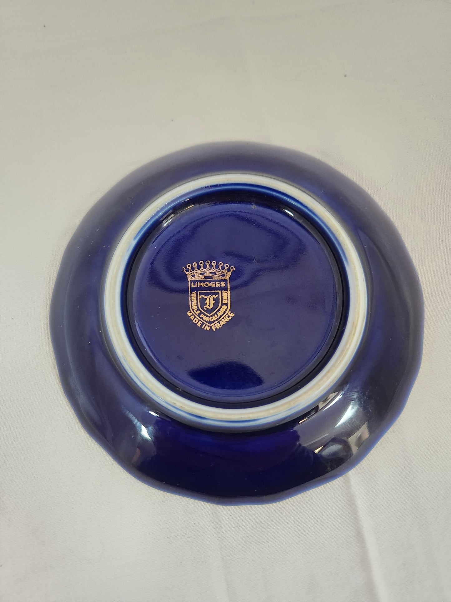 Limoges Veritable D'art 4-1/2" Cobalt Blue & Gold Dish
