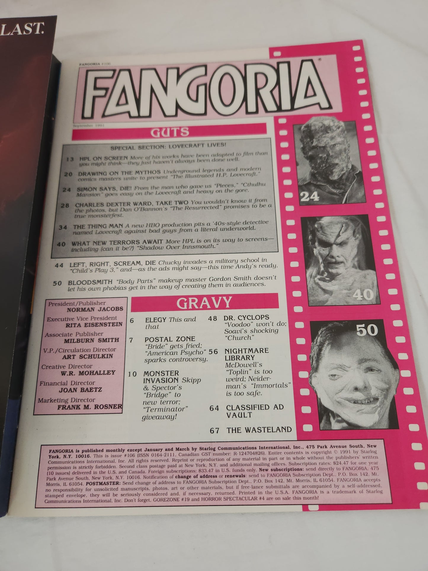 1991 Fangoria Magazine #106