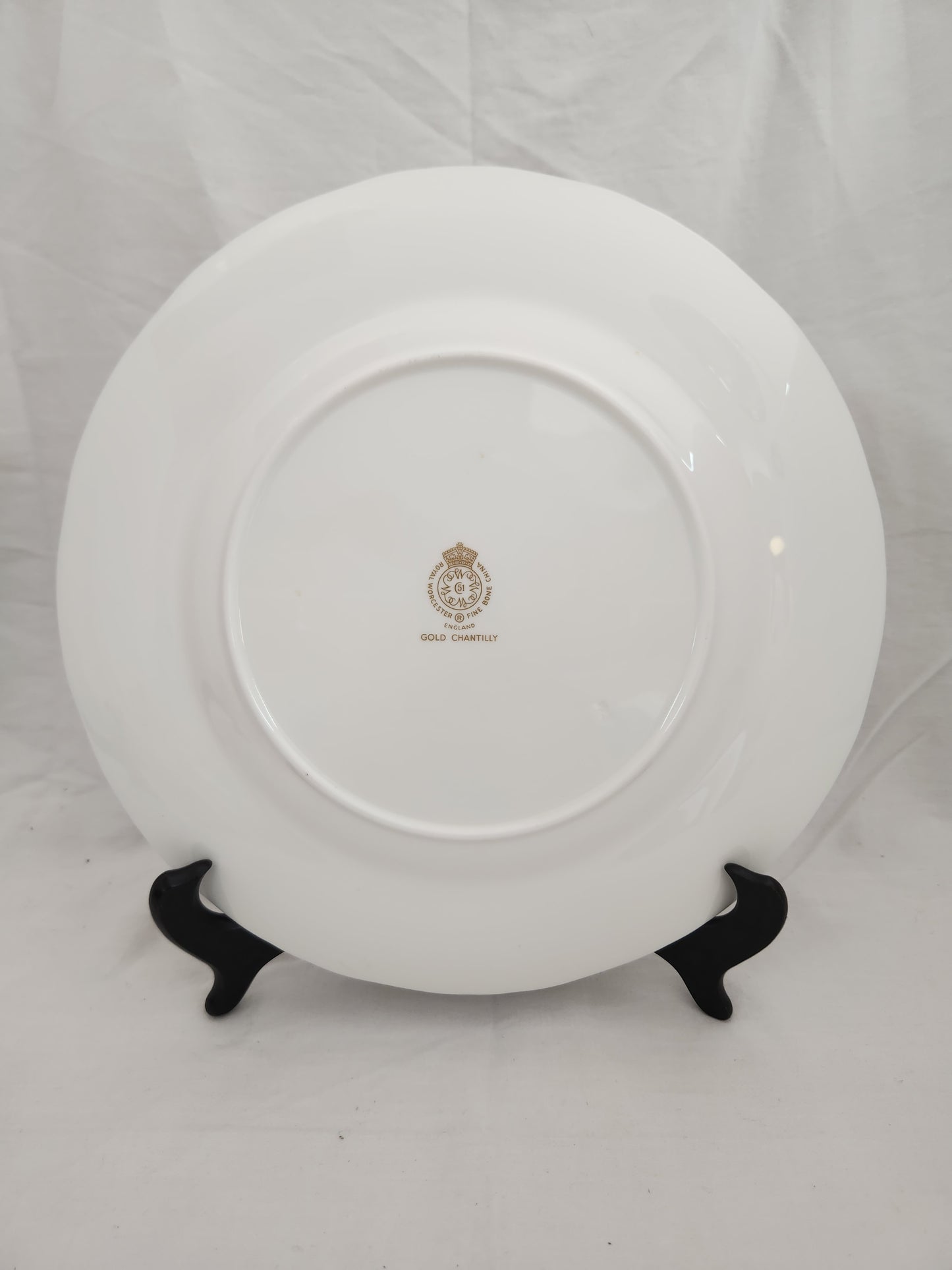 Royal Worcester Bone China 10" Gold Chantilly Dinner Plate