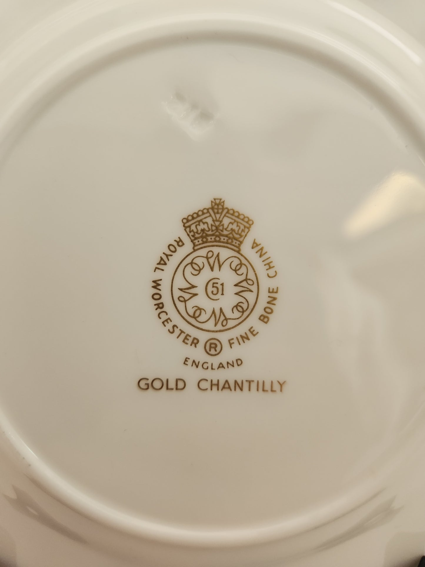 Royal Worcester Bone China 6" Gold Chantilly Bread/Butter Plate