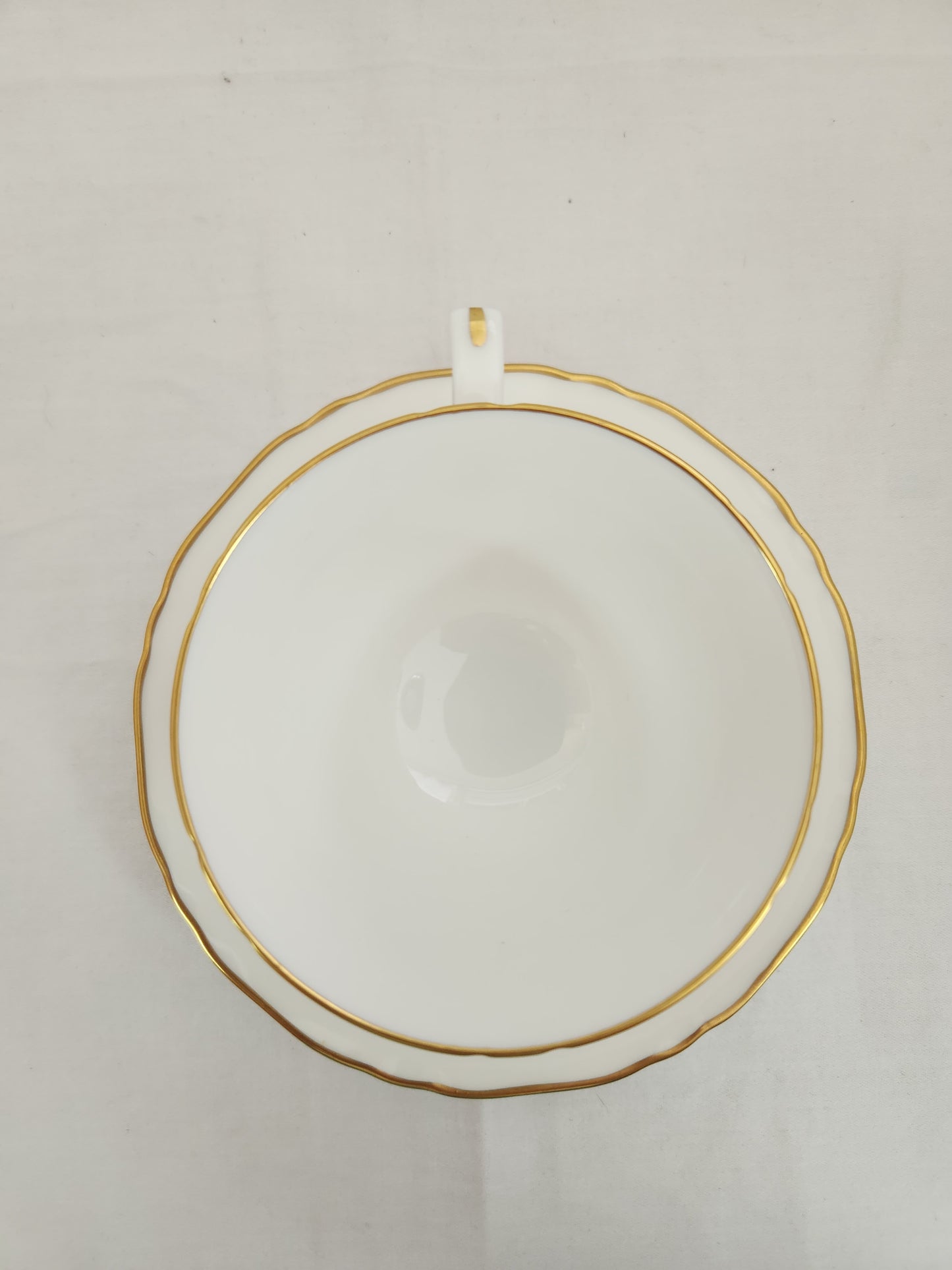 Royal Worcester Bone China Gold Chantilly Footed Cup & Saucer